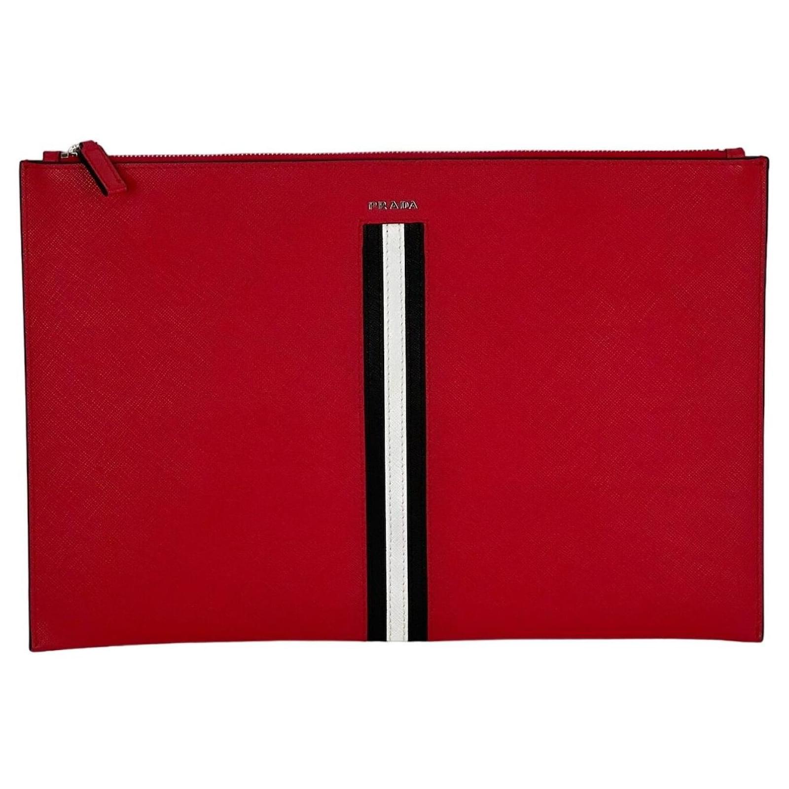 Prada clutch red best sale