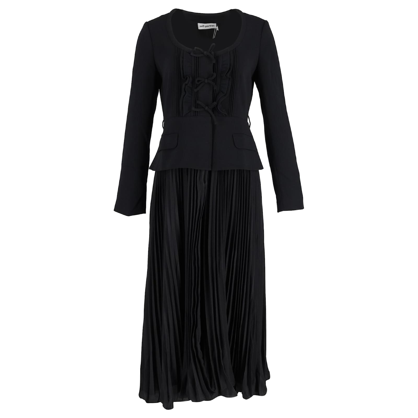 knee length dresses for ladies Self-Portrait // Green Ruched Midi Dress – VSP Consignment main image 0