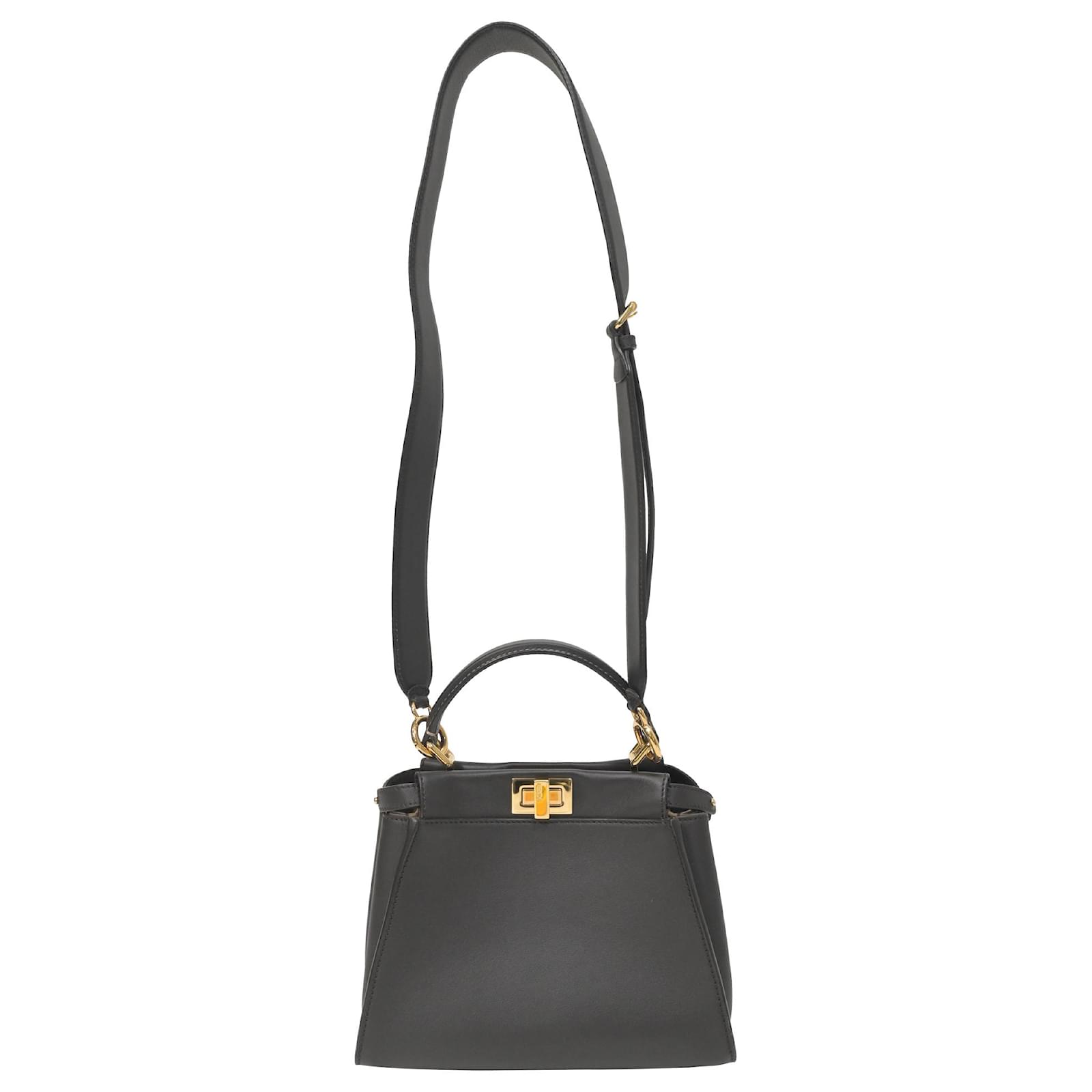 Fendi Peekaboo Mini Bag in Black Leather ref.1422440 - Joli Closet