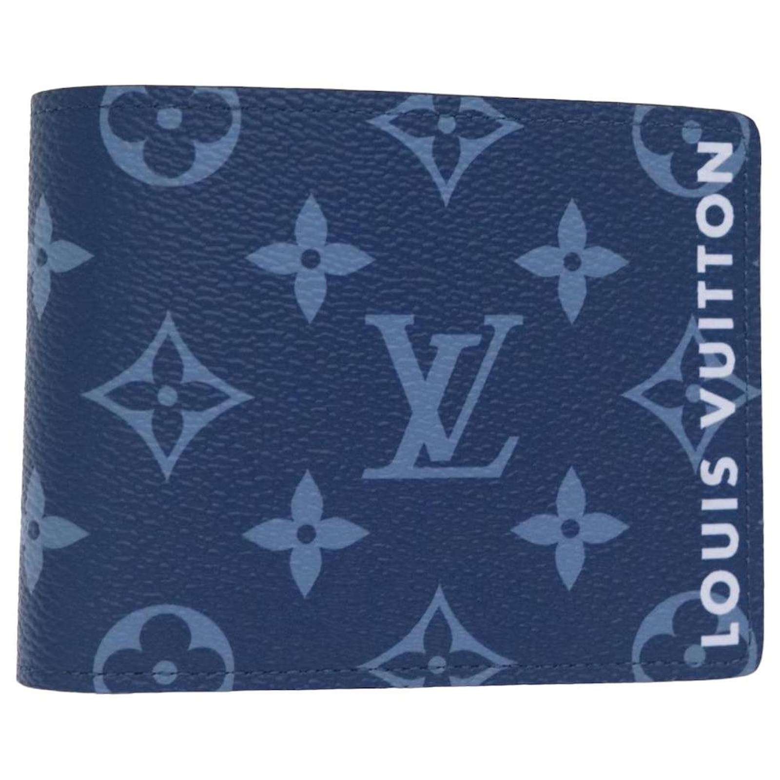 LOUIS VUITTON Monogram Portefeuille Slender Billfold Blue LOUIS VUITTON Monogram Portefeuille Slender Billfold Blue