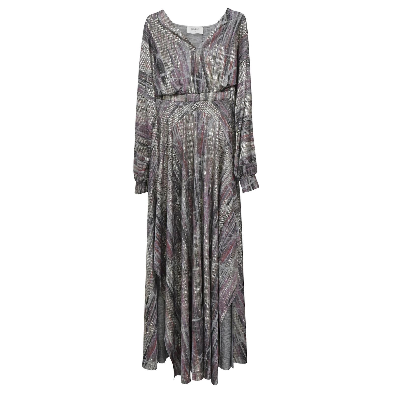 Ba&sh Santana Metallic Maxi Dress in Multicolor Polyester ref.1423386 -  Joli Closet