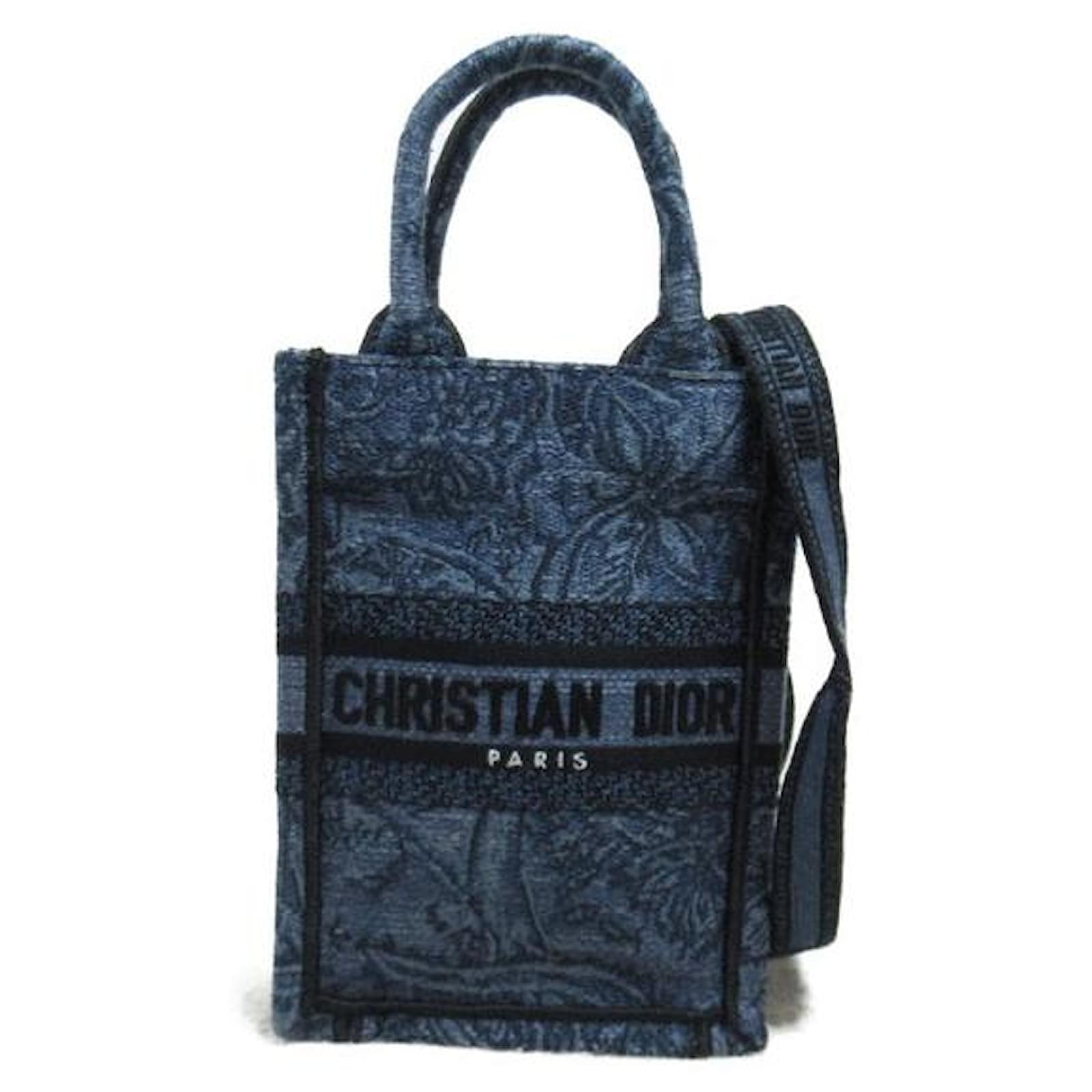 Dior Toile de Jouy Mini Book Tote Canvas Tasche S5555CRGO M89E in GroBartigem Zustand Blau Leinwand ref.1423419 Joli Closet