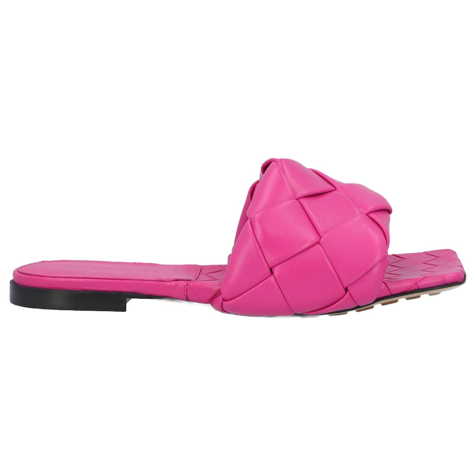 Bottega Veneta Lido Flat Sandal pink Leather ref.1423550