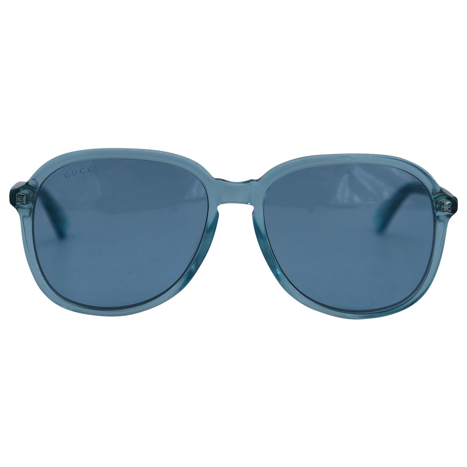 Gucci GG0259S Round Frame Sunglasses in Light Blue Acetate 