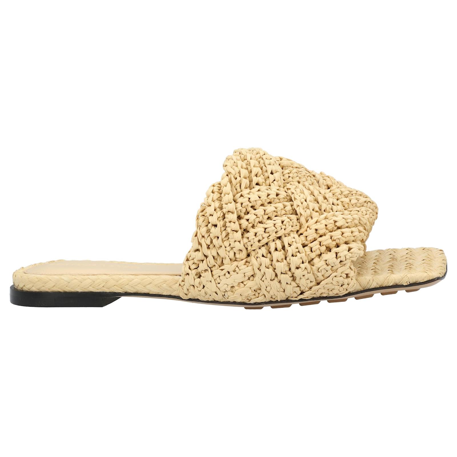 Bottega Veneta Lido Flat Sandal brown Viscose Cellulose