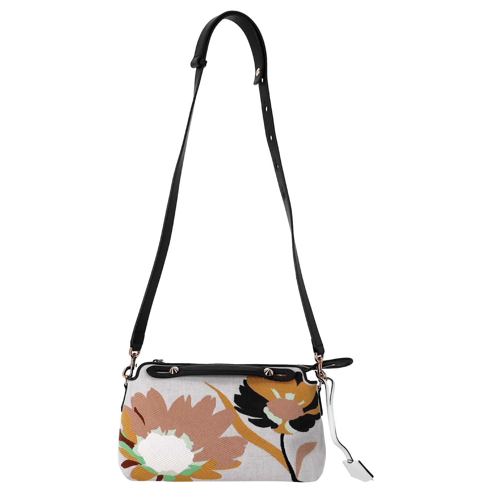 Fendi Floral Embroidered Large By The Way Bag in Multicolor Canvas