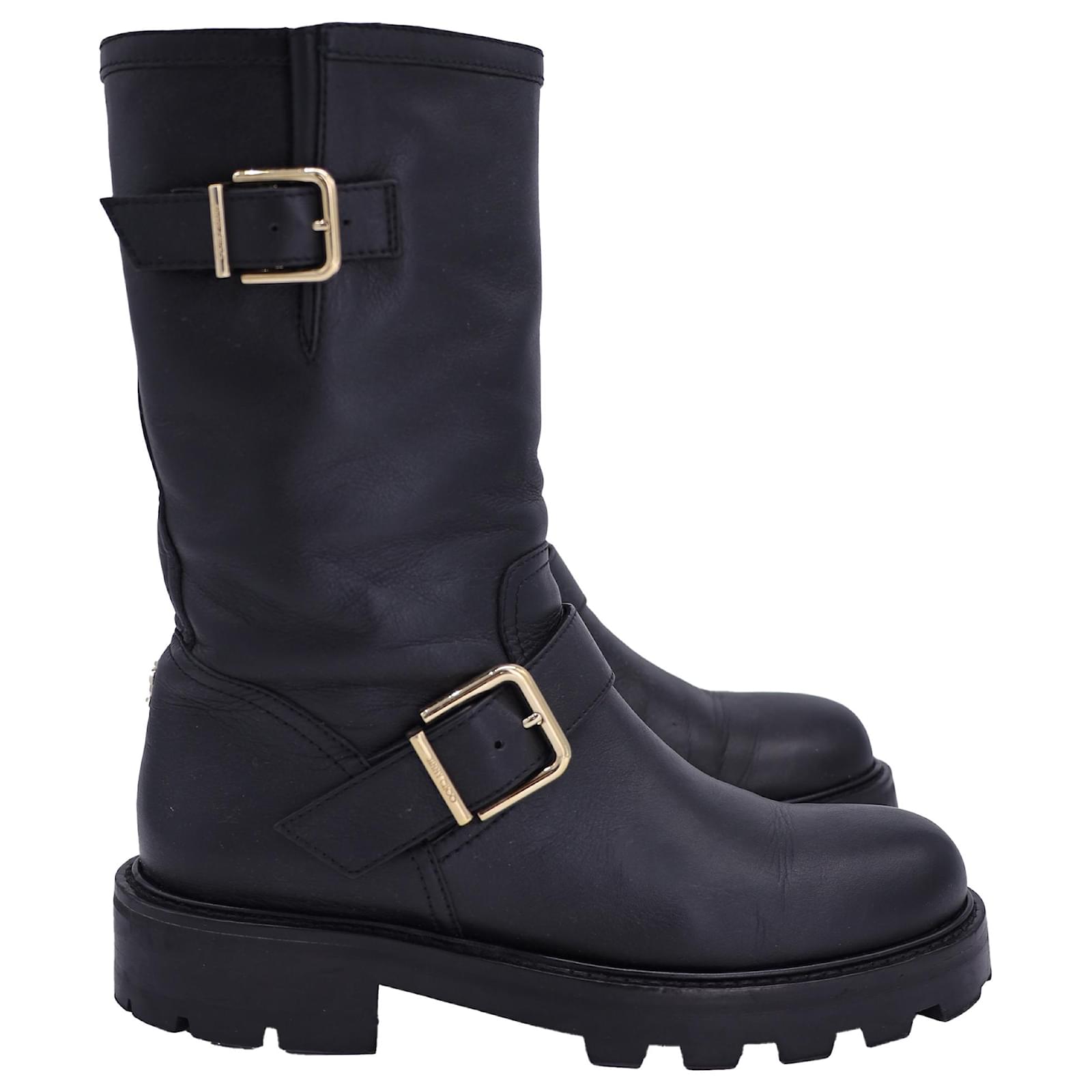 Stivali Biker II Jimmy Choo in pelle nera Nero Joli