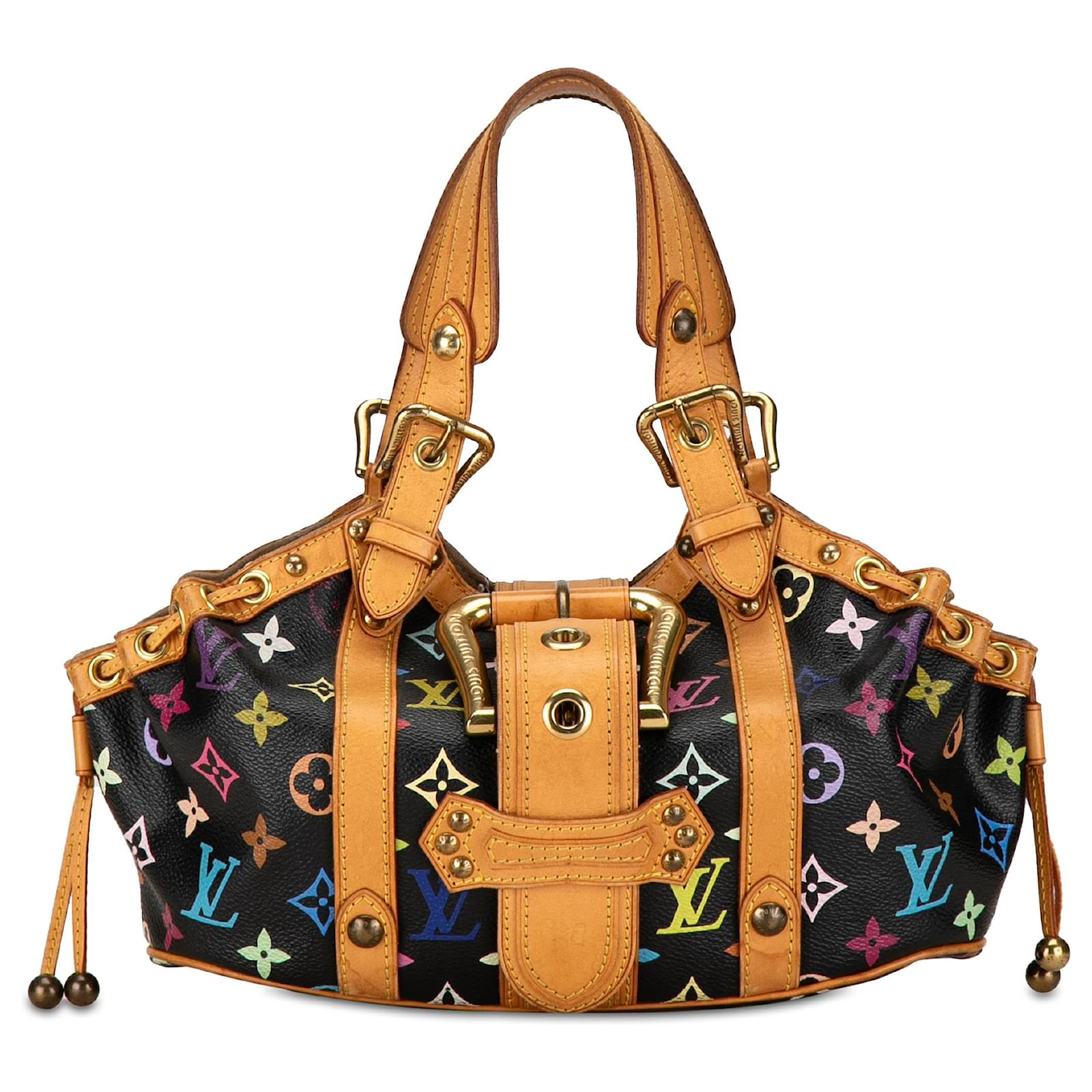 Louis Vuitton Schwarzes Monogram Multicolore Theda PM Leder Leinwand ref.1425119 Joli Closet