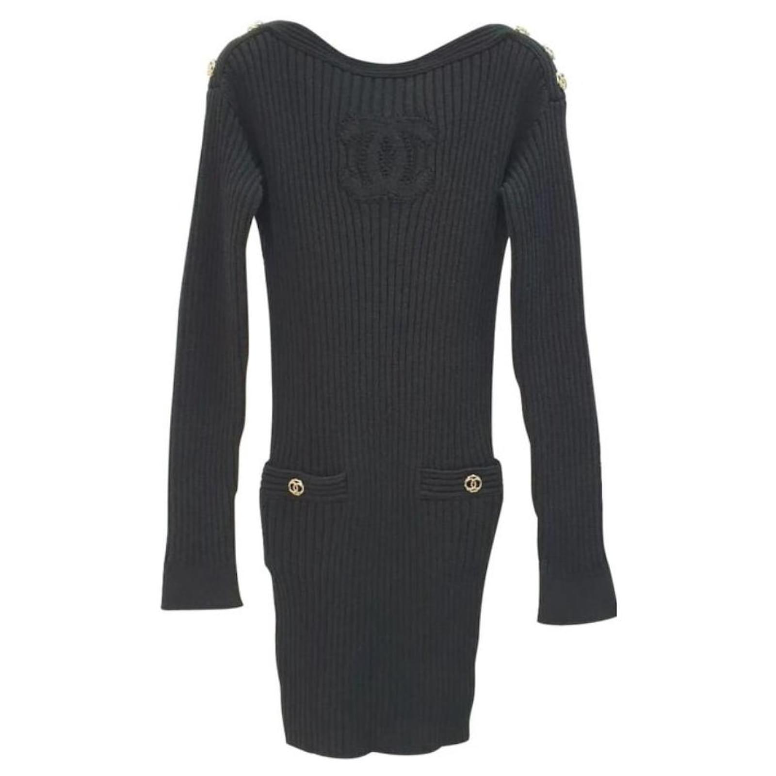 Chanel Black Cotton CC Logo Mini Dress ref.1425381 - Joli Closet