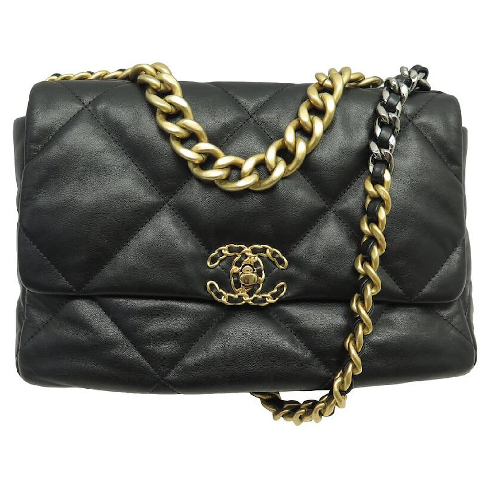Chanel 19 NUEVE BOLSO CHANEL GRANDE 19 AS1161 EN CUERO NEGRO ref