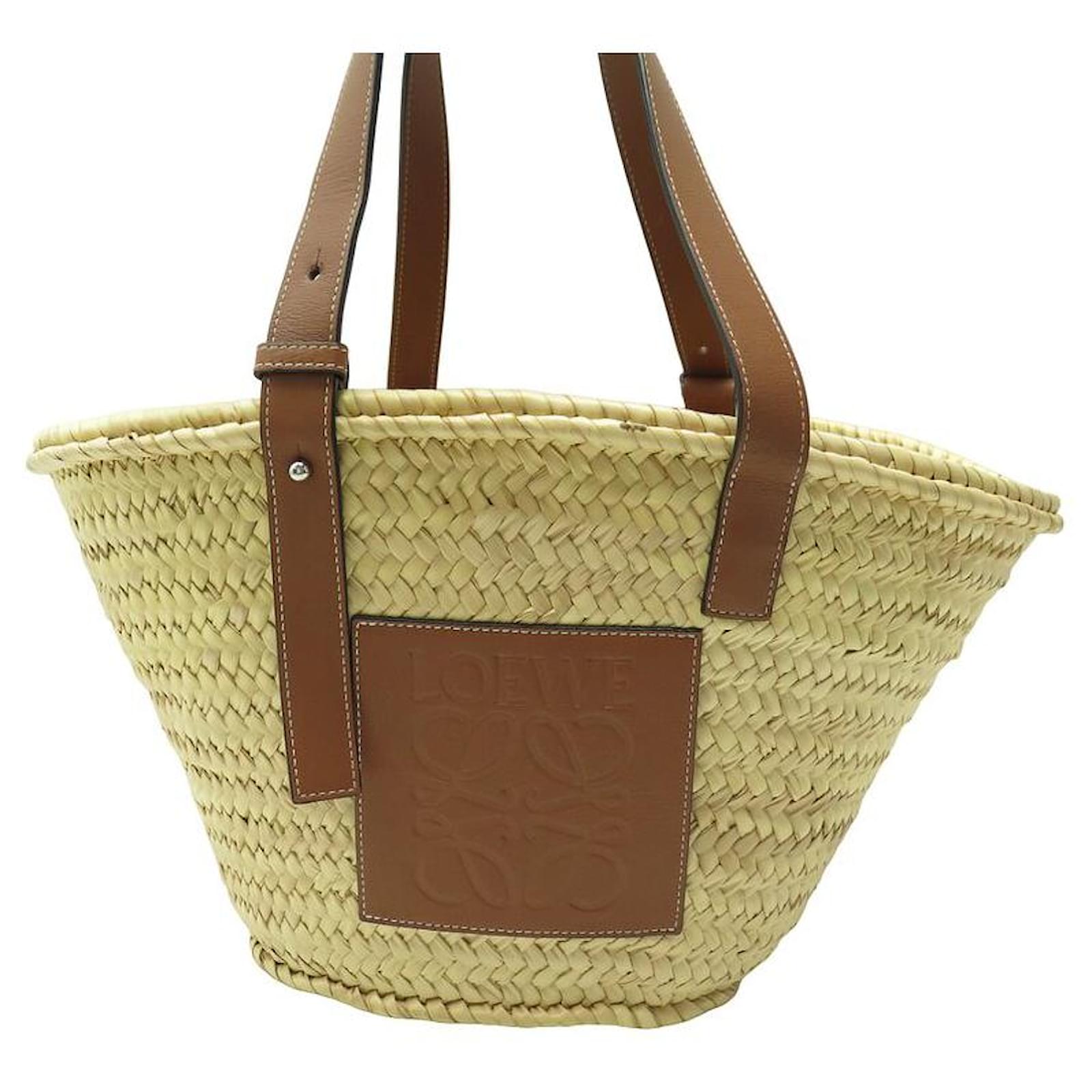 NUEVO BOLSO LOEWE CESTA 45 EN FIBRA DE PALMA BEIGE