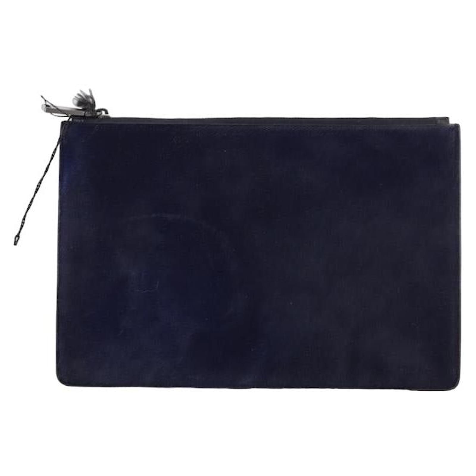 Jil Sander Pochette en cuir Bleu Joli Closet