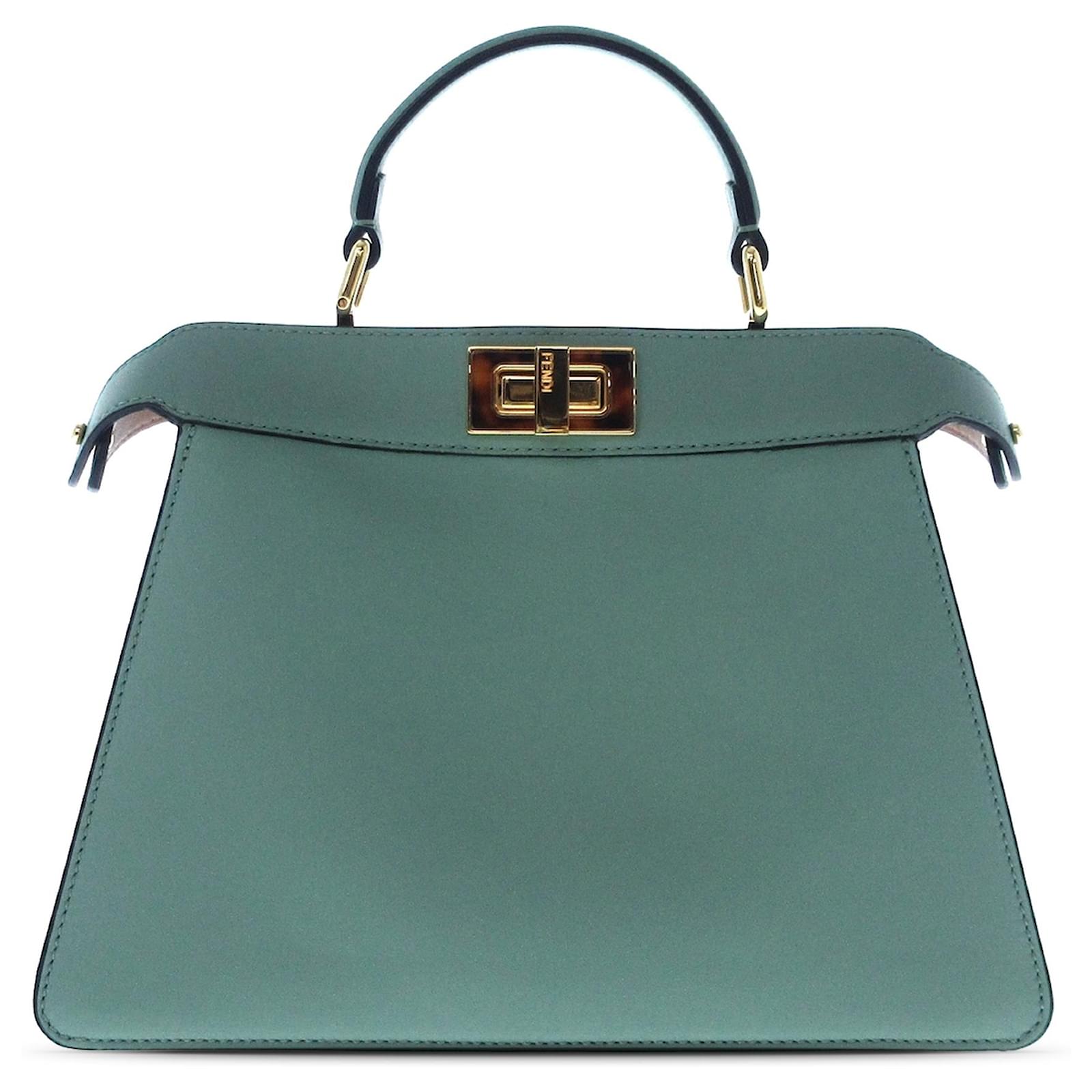 Fendi Green Small Peekaboo ISeeU Satchel Leather Pony style calfskin ref.1426708 Joli Closet