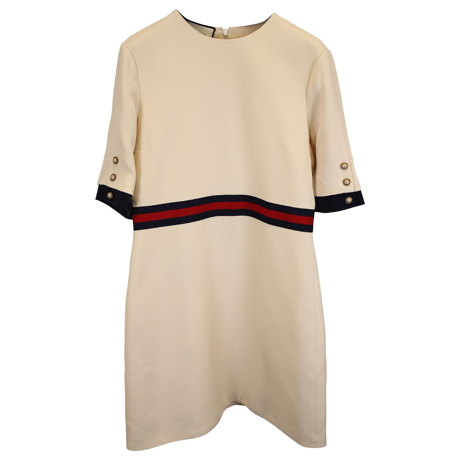 Abito Mini in Lana e Seta con Rifinitura in Grosgrain di Gucci in - Main Image