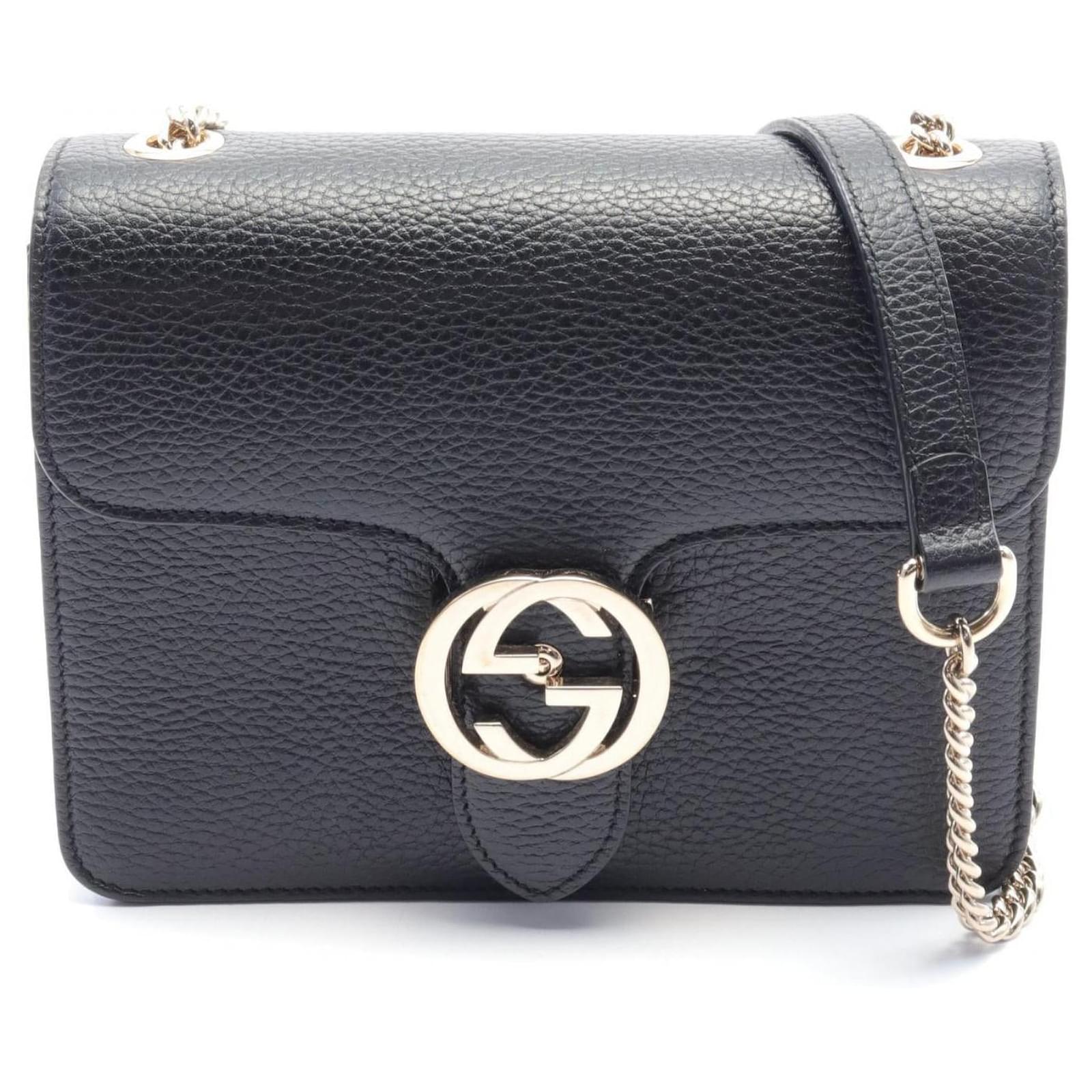 Gucci Interlocking G Ledertasche 510304 in ausgezeichnetem Zustand Schwarz ref.1428077 Joli Closet