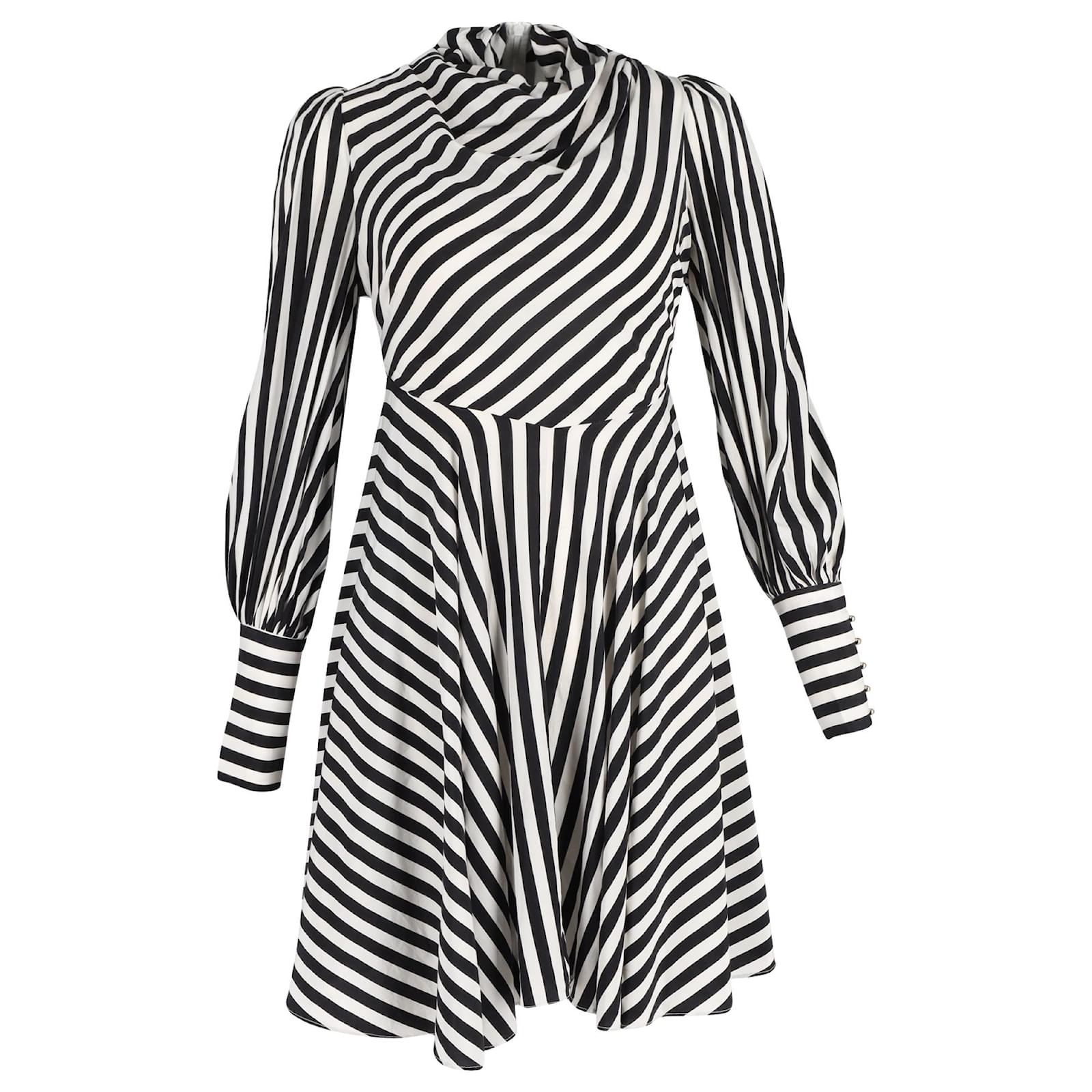 zimmermann black and white striped dress ZIMMERMANN Daylight Twist Midi Dress | Cream/Black