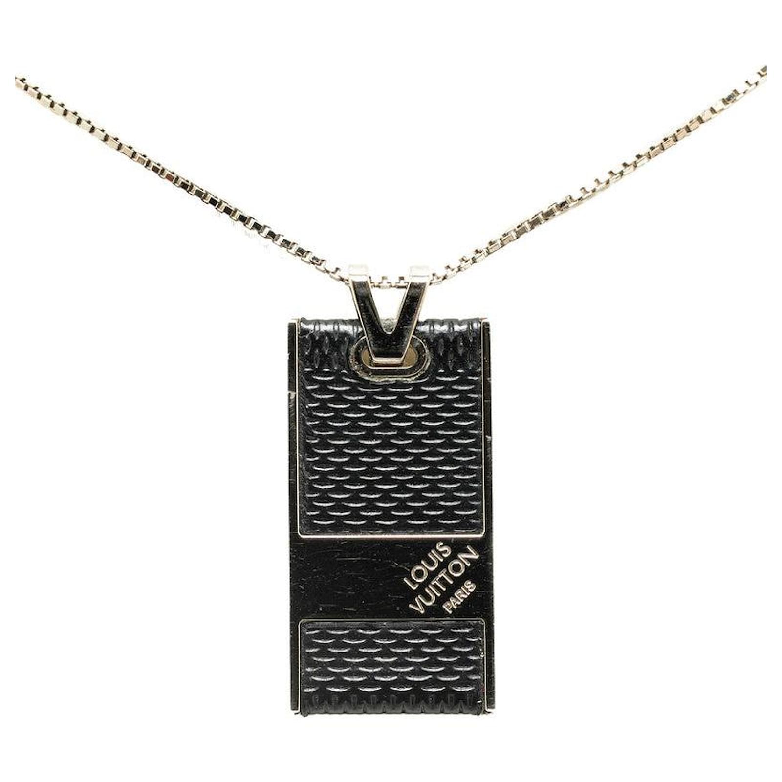 Louis Vuitton Halskette mit Damier Graphite Plate in sehr gutem 