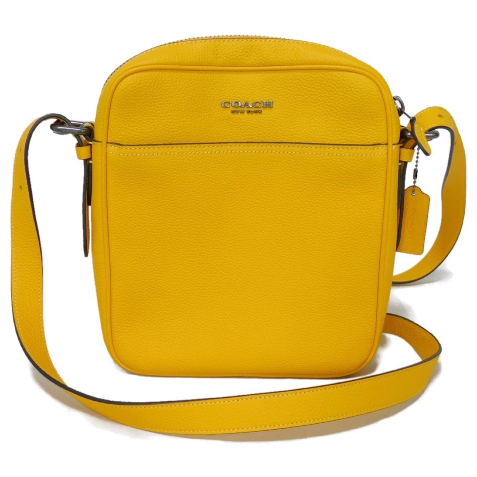 Coach Hudson Mustard store Yellow Leather Tote Bag