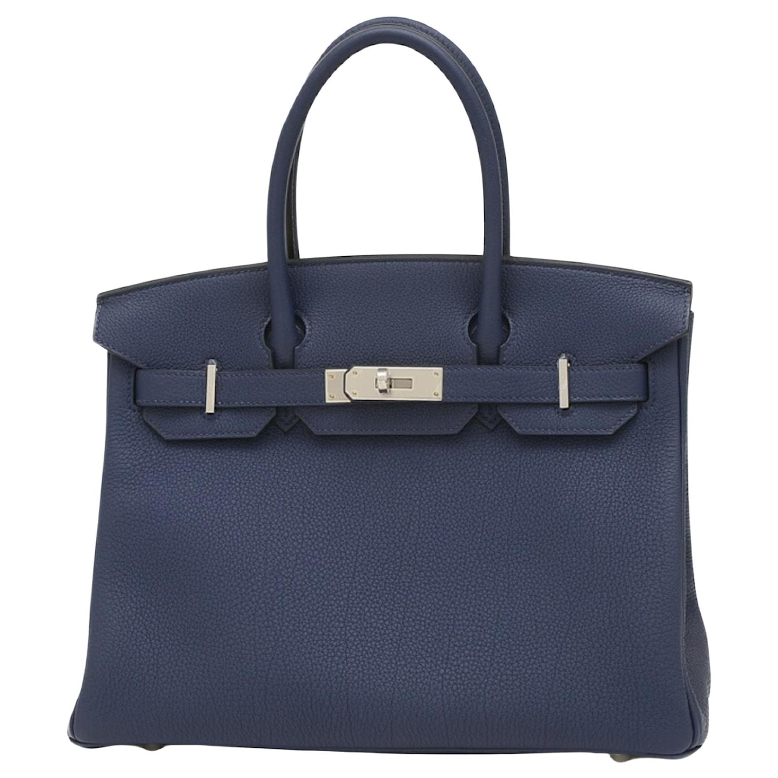 Hermes Birkin 30 bag in blue leather