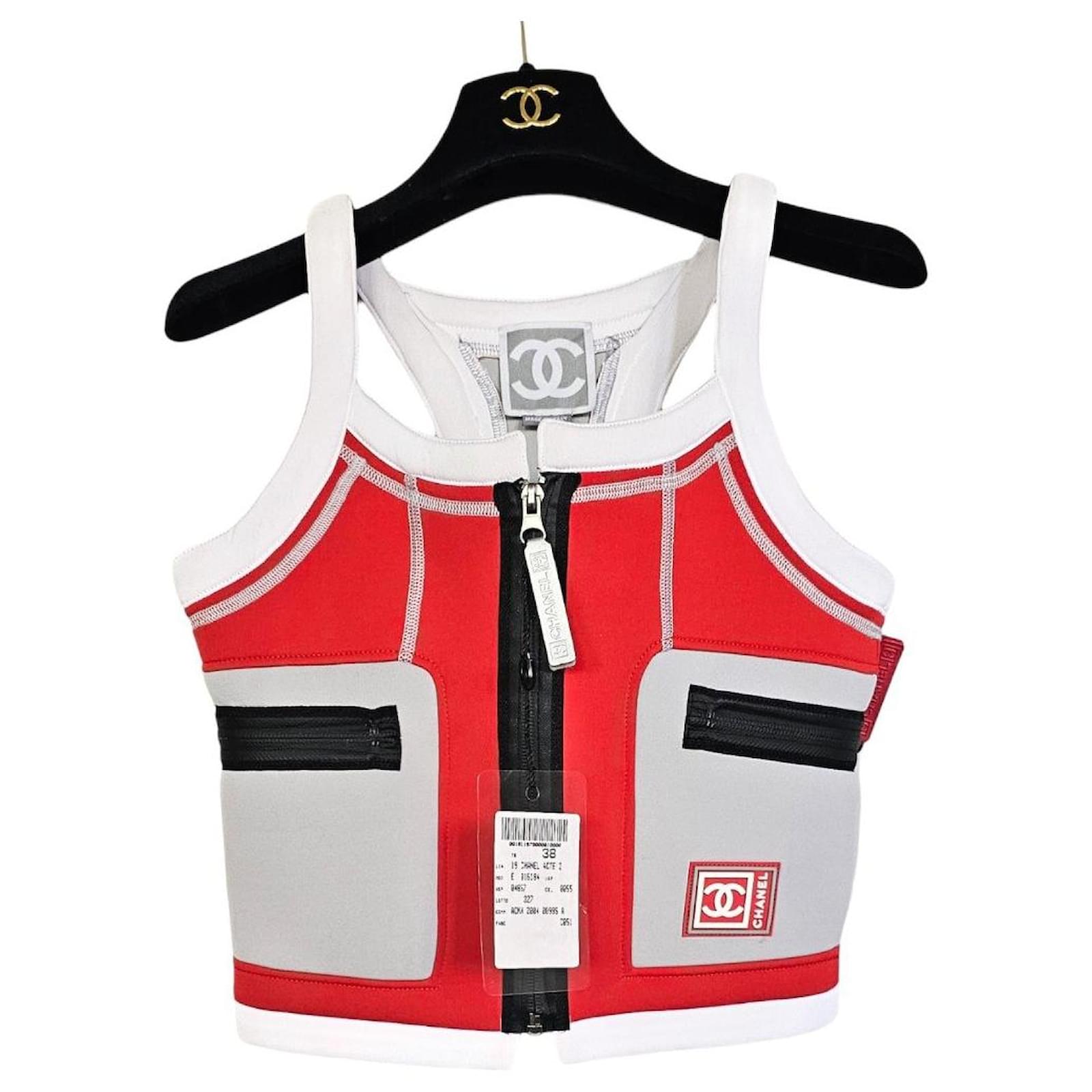 Chanel collection top 2005 Black White Red Synthetic