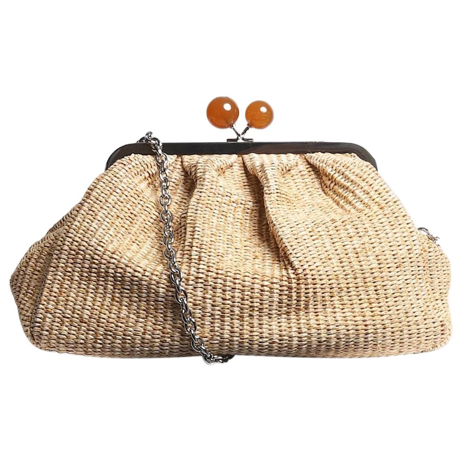 まりこ出品 Weekend Max Mara Neutral raffia Pasticcino bag ref.JC1431463 (Sold