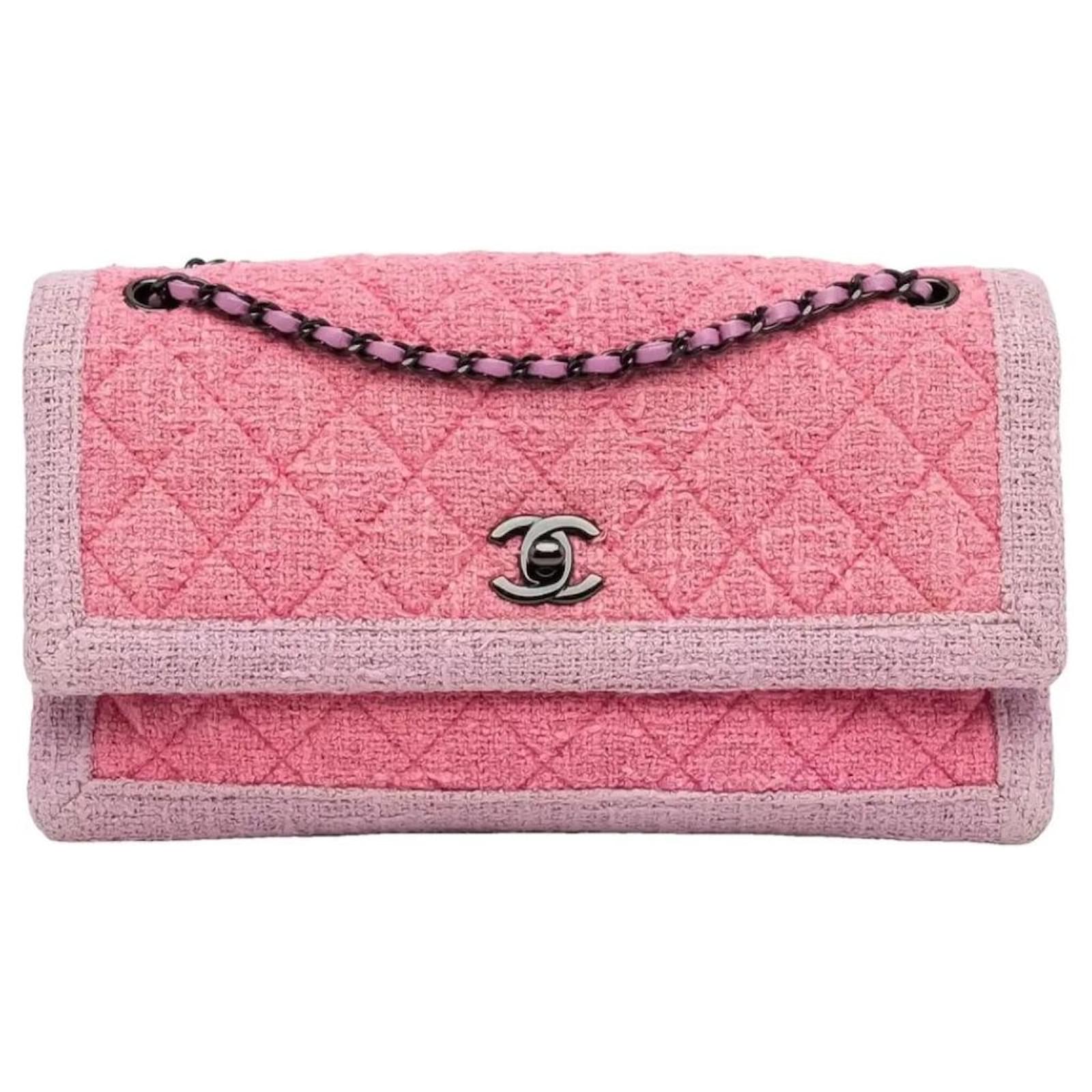 Chanel TIMELESS CLASSIQUE TWEED CROSSBODY BAG Pink Cloth ref.1432061 Joli Closet