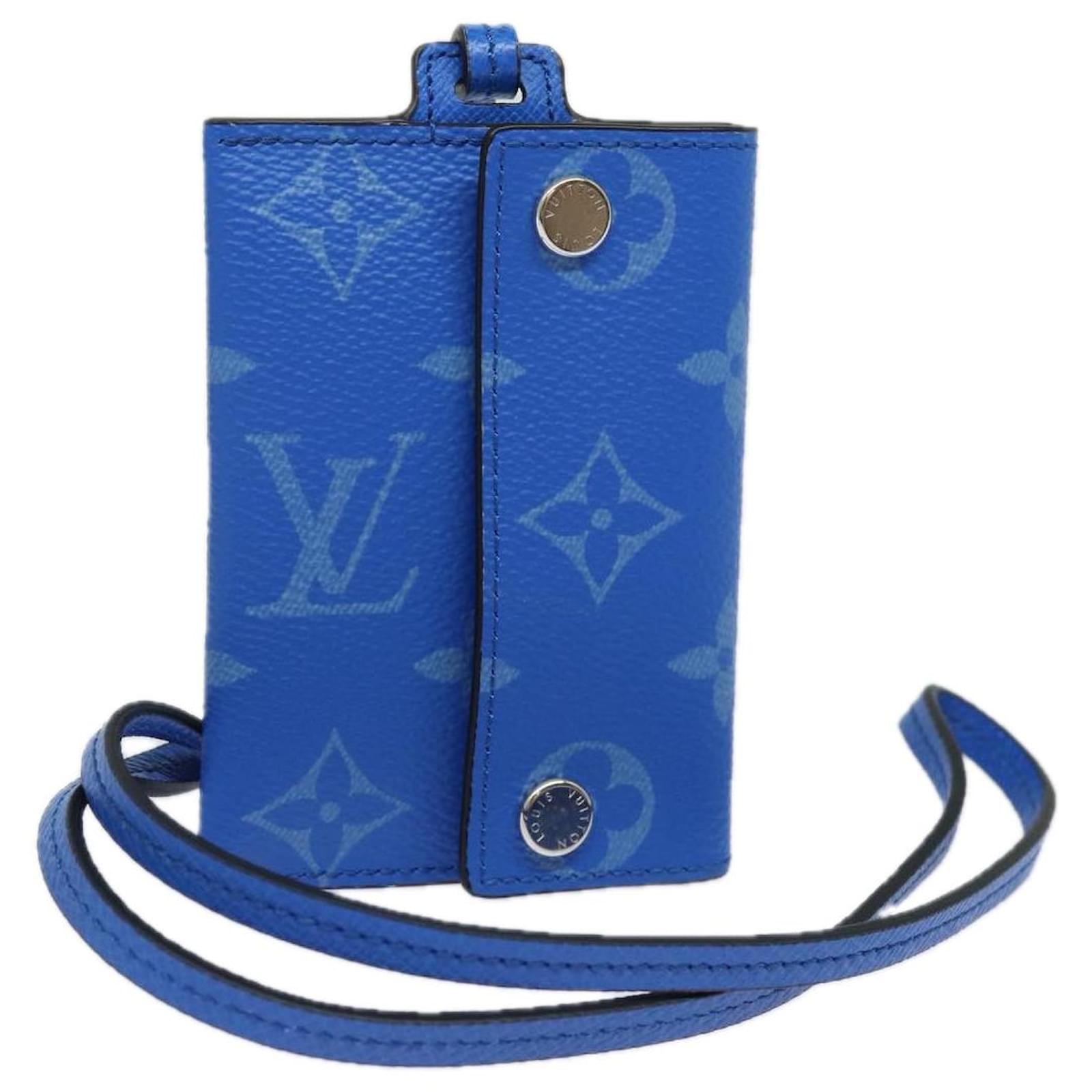 LOUIS VUITTON Monogram Pockets On Strap Card Case Blue M83154 LV