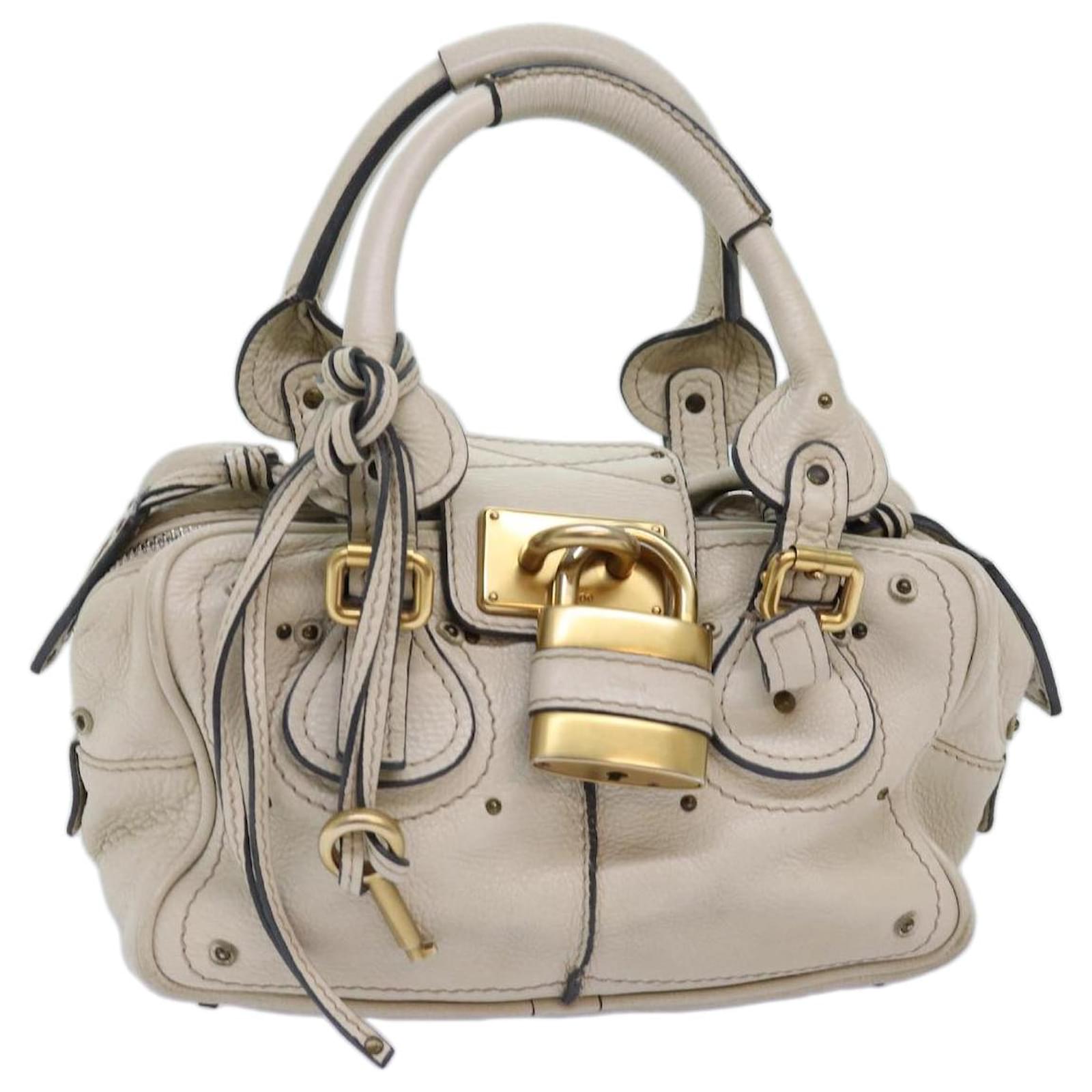 Chloé Chloe Paddington Hand Bag Leather White Auth mr195 ref