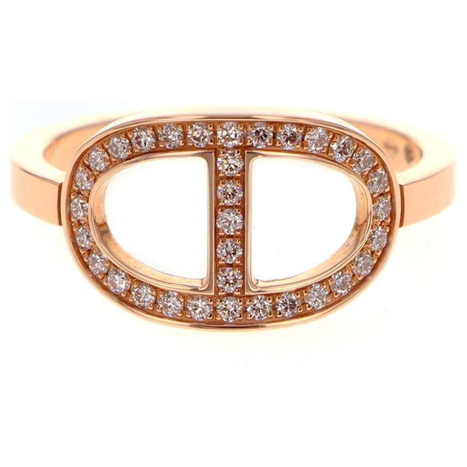 HERMES リング 指輪 ピンクゴールド Chaine d'ancre Contour MM Hermès Hermes Chaine d'Ancre Contour MM Diamond Ring in 18K