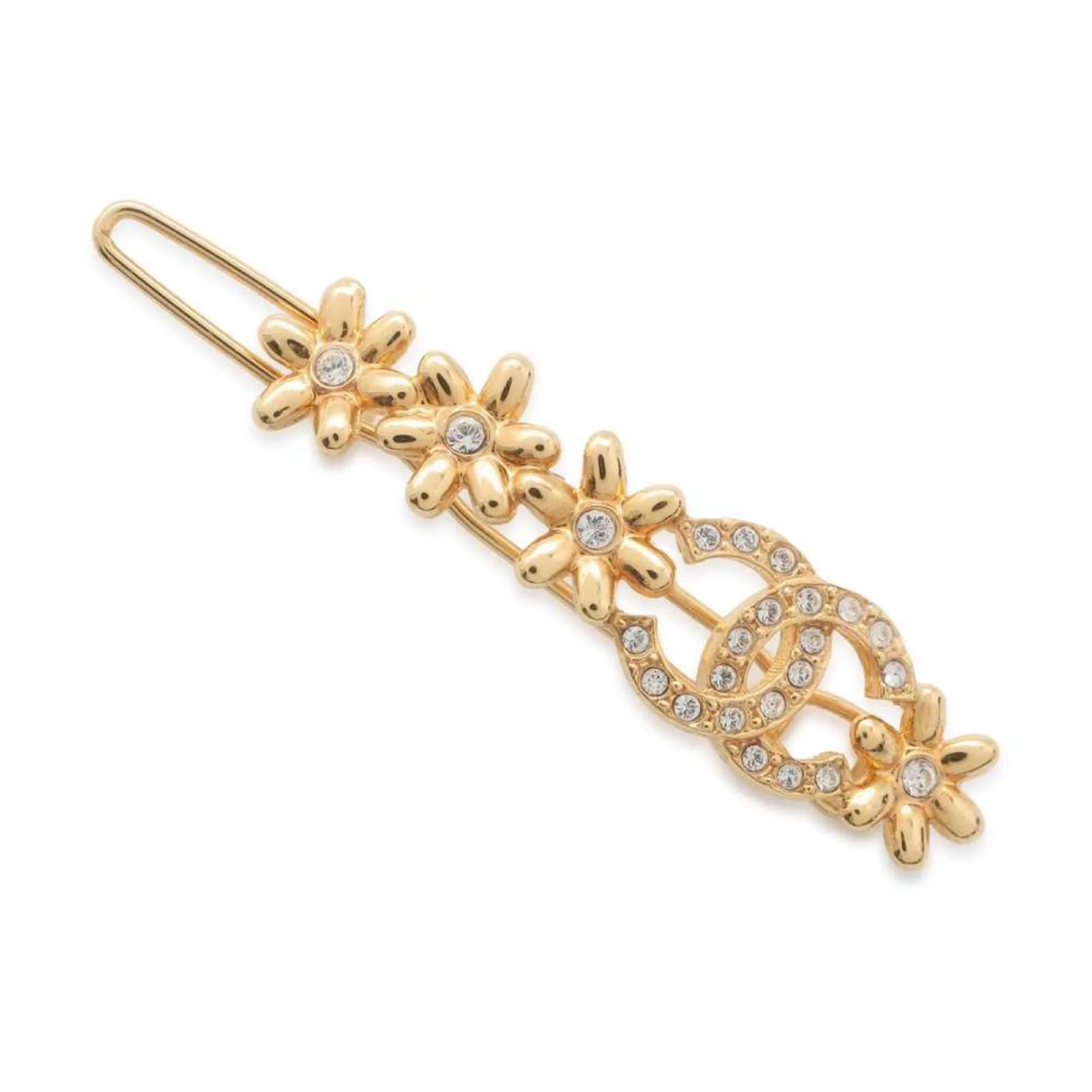 Coco hair offers clip, in gold finish