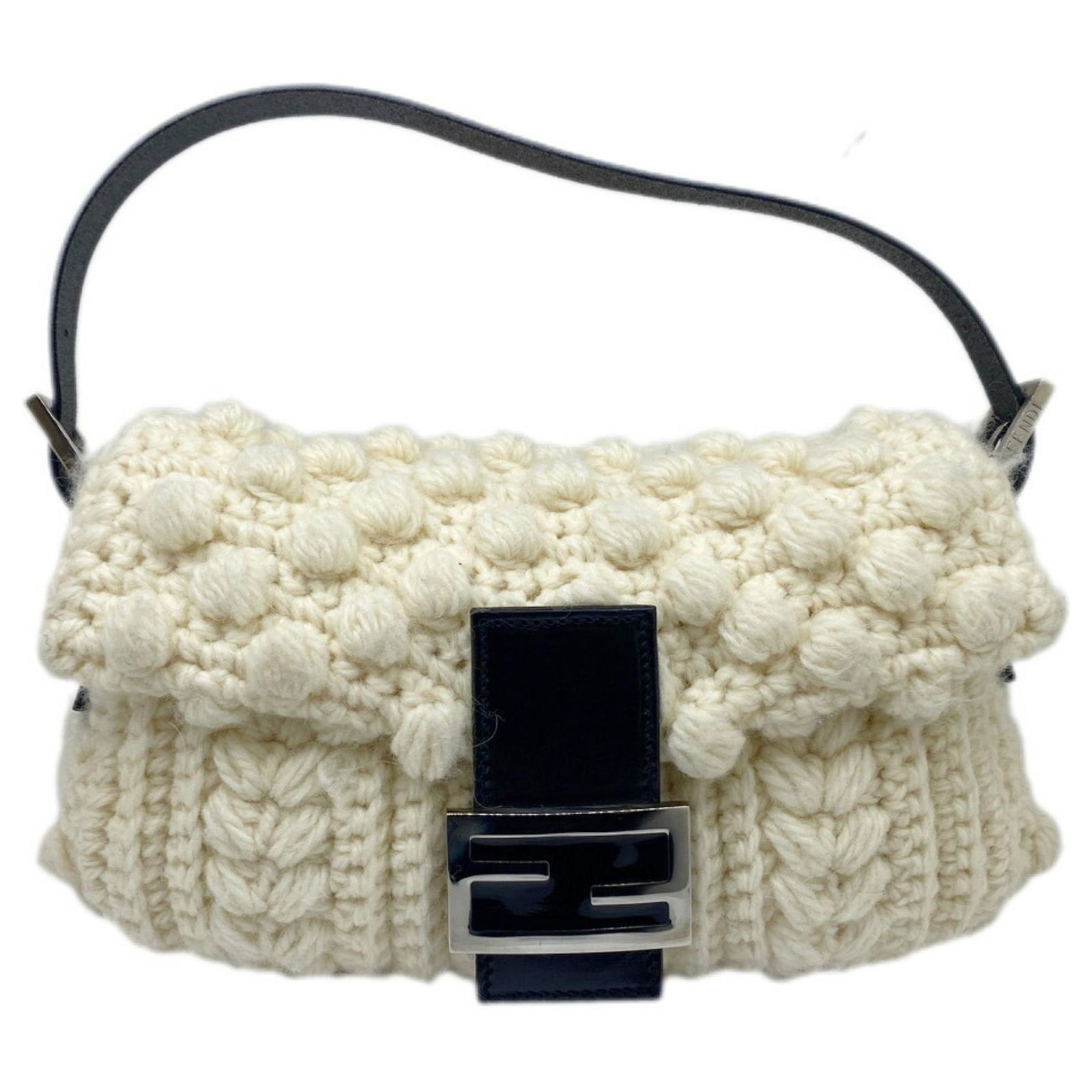 Fendi Mamma Bucket Wool Handbag in Black and White ref.JC1432815 