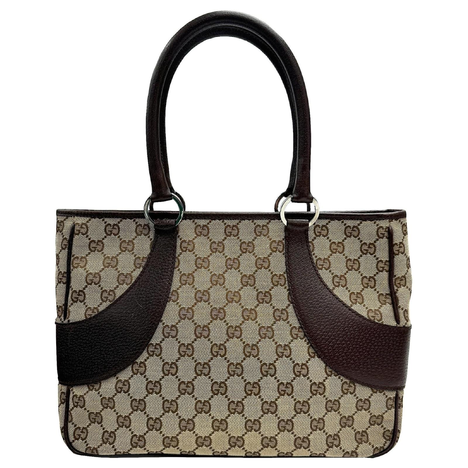 Gucci Men Beige Tote Bag With Two Top Leather Handles And Front Zip Pocket In Gg Canvas Man