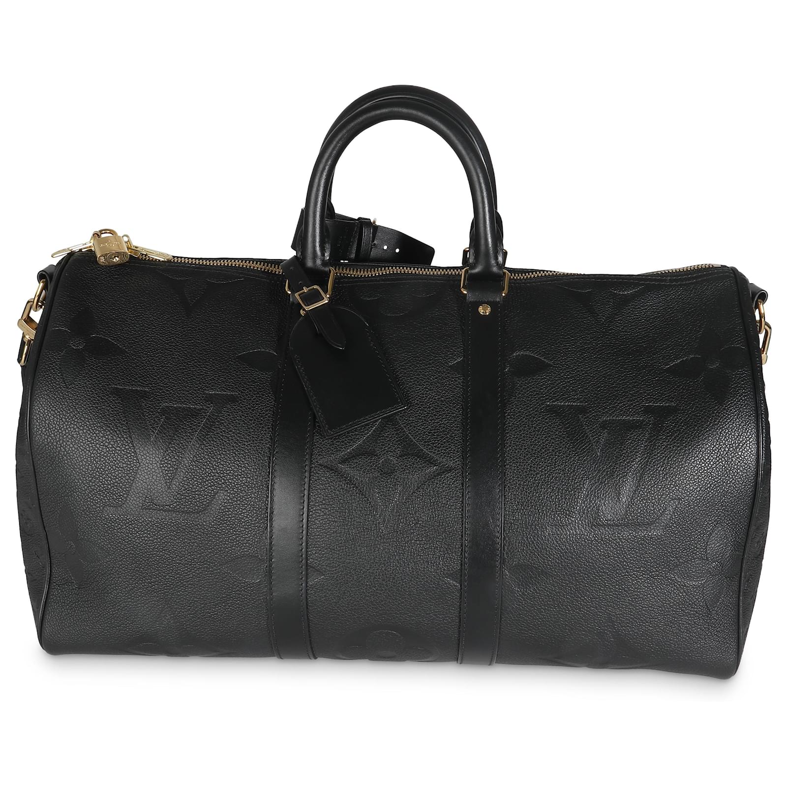 Louis Vuitton Keepall Bandoulière 45 aus schwarzem Giant Monogram 