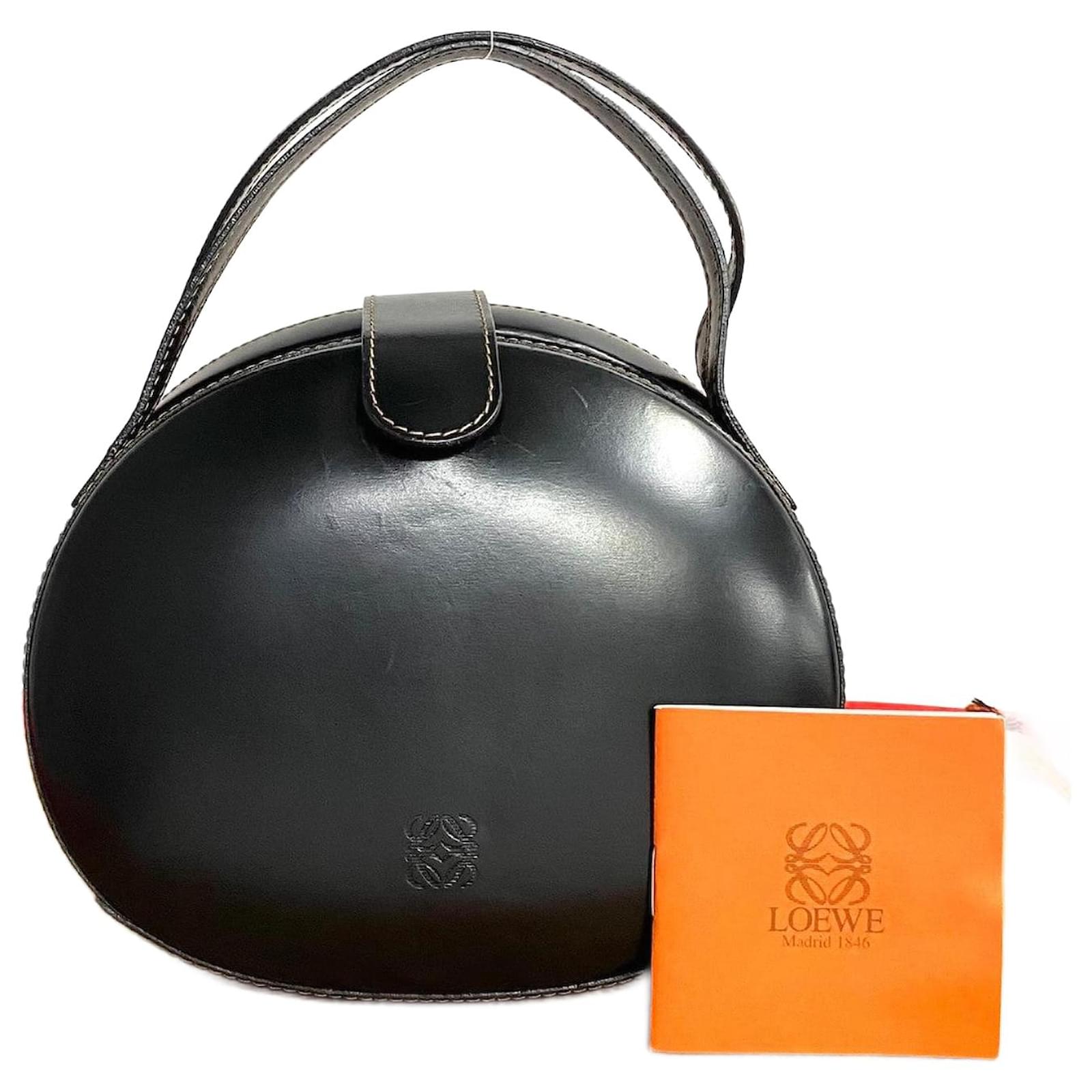 Loewe Leather Round Handle Bag Leather Handbag Black ref