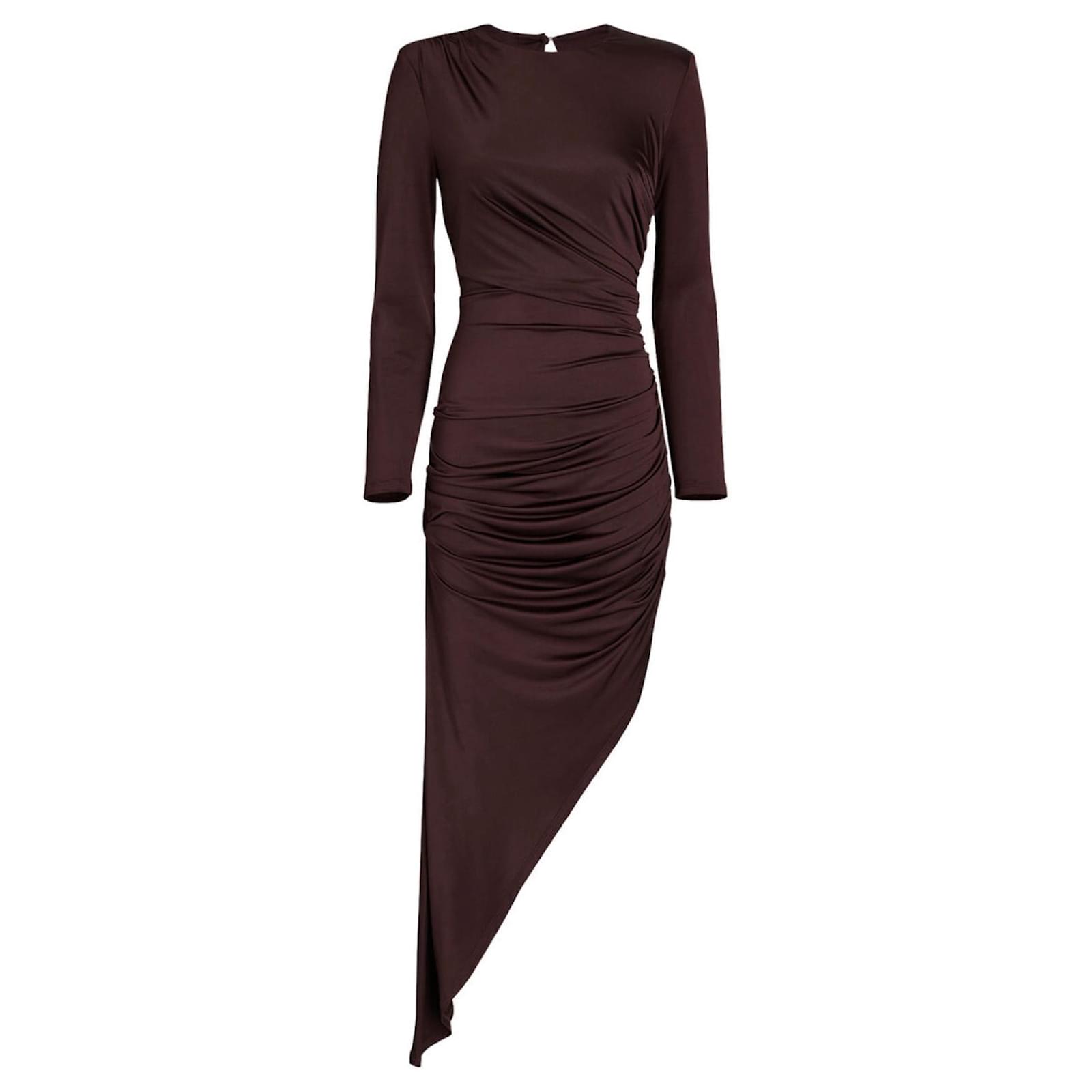 Veronica Beard Oxblood Tristana Asymmetric Ruched Jersey Midi Dress Purple  Polyester ref.JC1439228 (Sold) - Joli Closet