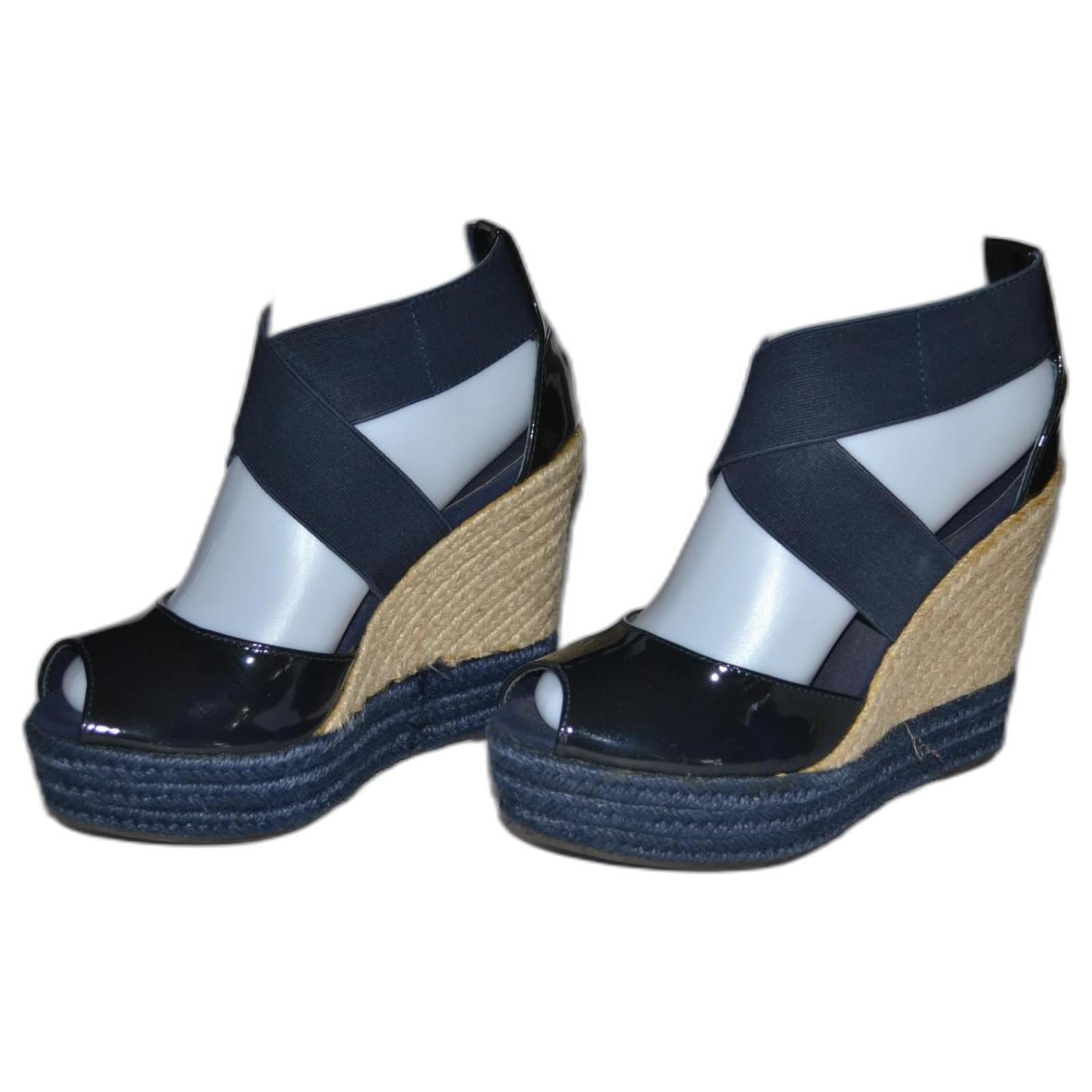 Ralph lauren wedges black hotsell