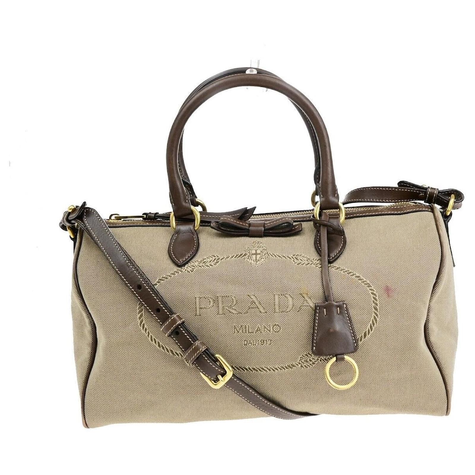 Prada Logo Jacquard Brown Cloth ref.1442023 Joli Closet