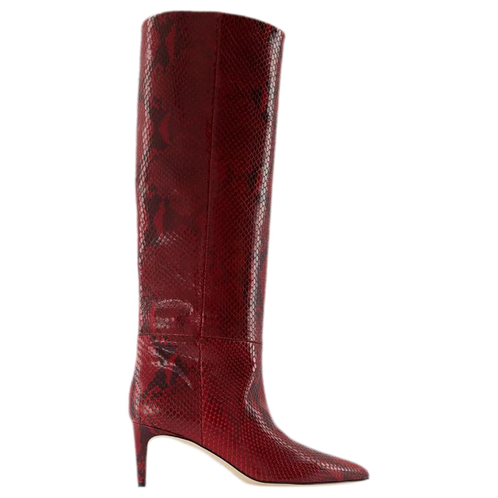 Stiletto 60 Boots - Paris Texas - Leather - Burgundy Red