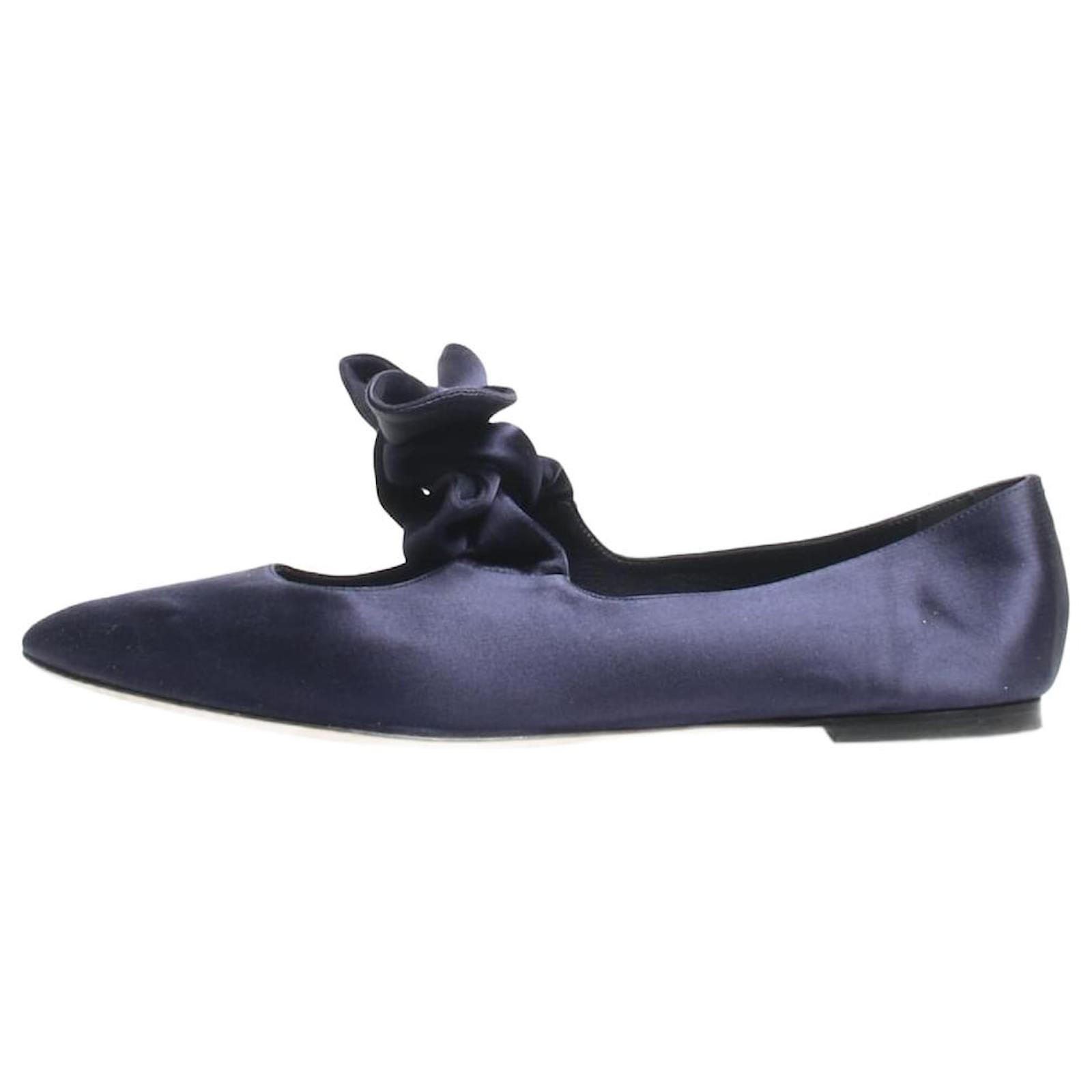The row Dark blue satin ballet flats size EU