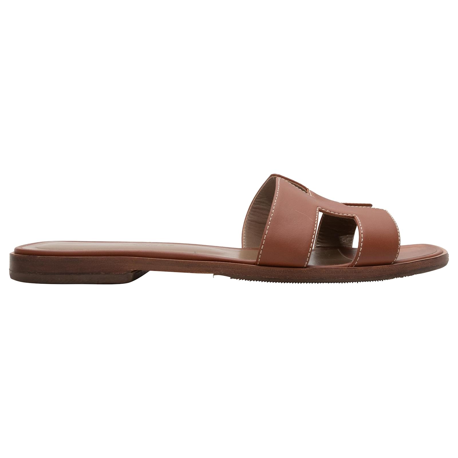 Sandalias Planas Marrones Hermes Calzado Sandalia Pala Marron
