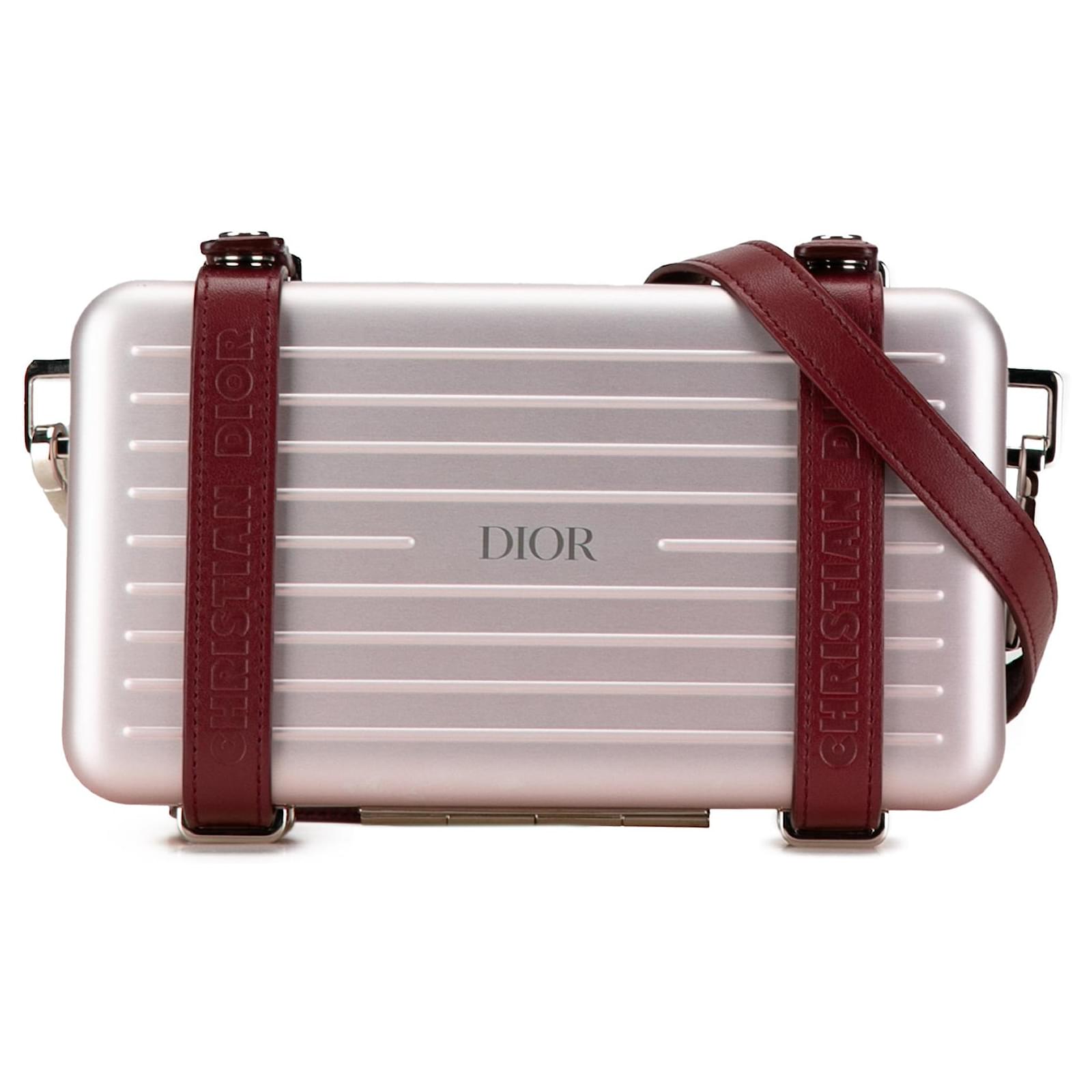 Pink Dior x Rimowa Aluminum Personal Clutch On Strap