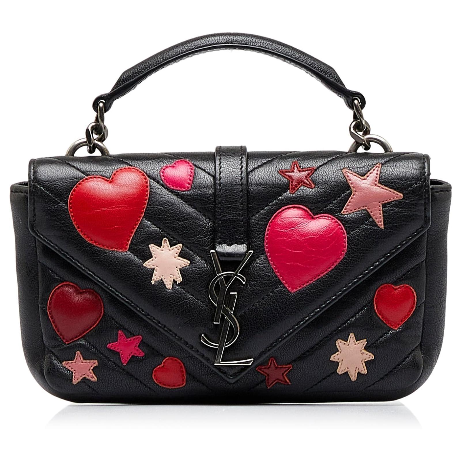 Borsa a tracolla in patchwork di cuori e stelle Monogram di Saint