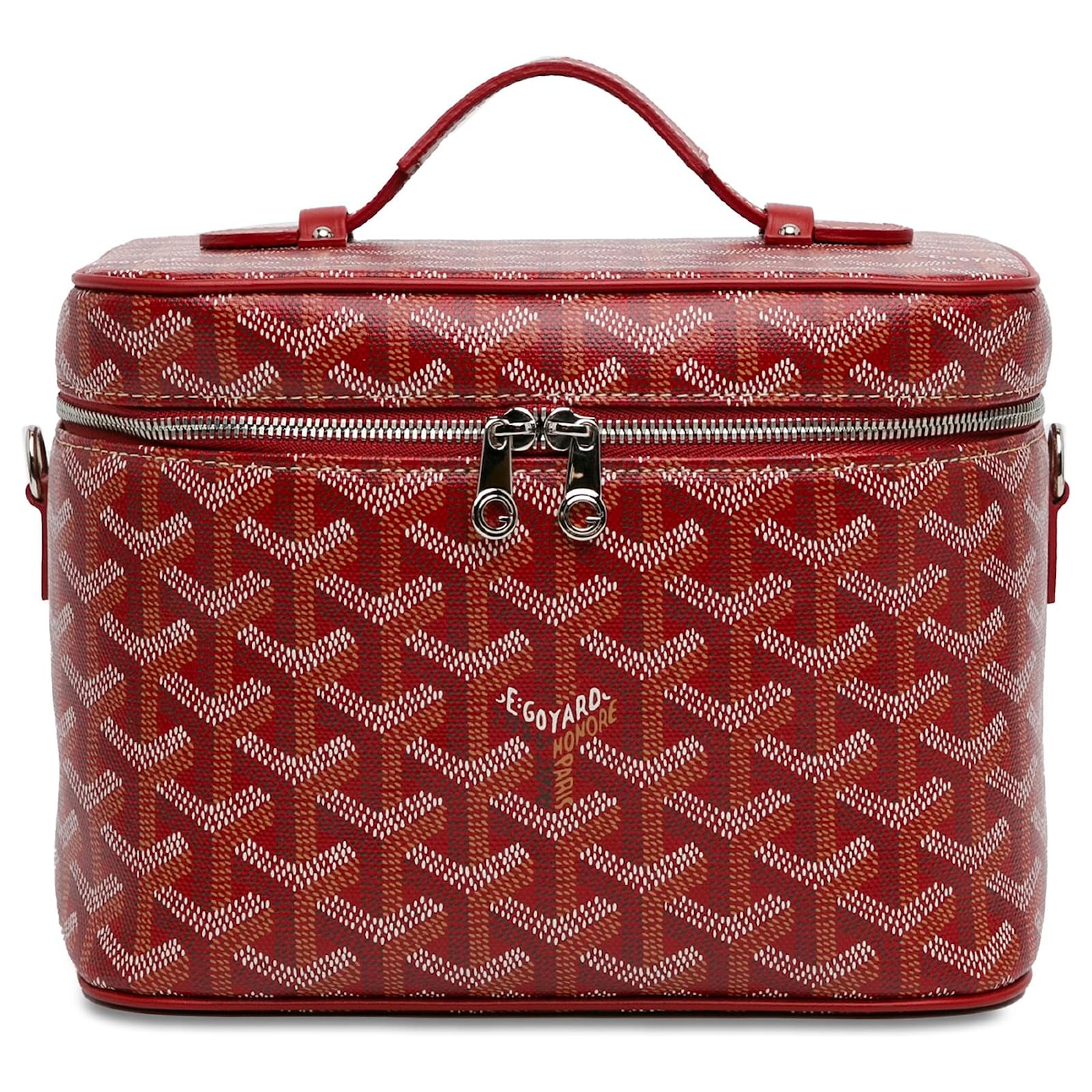 Red Goyard Goyardine Muse Vanity Case Leather ref.JC1444519 (Sold