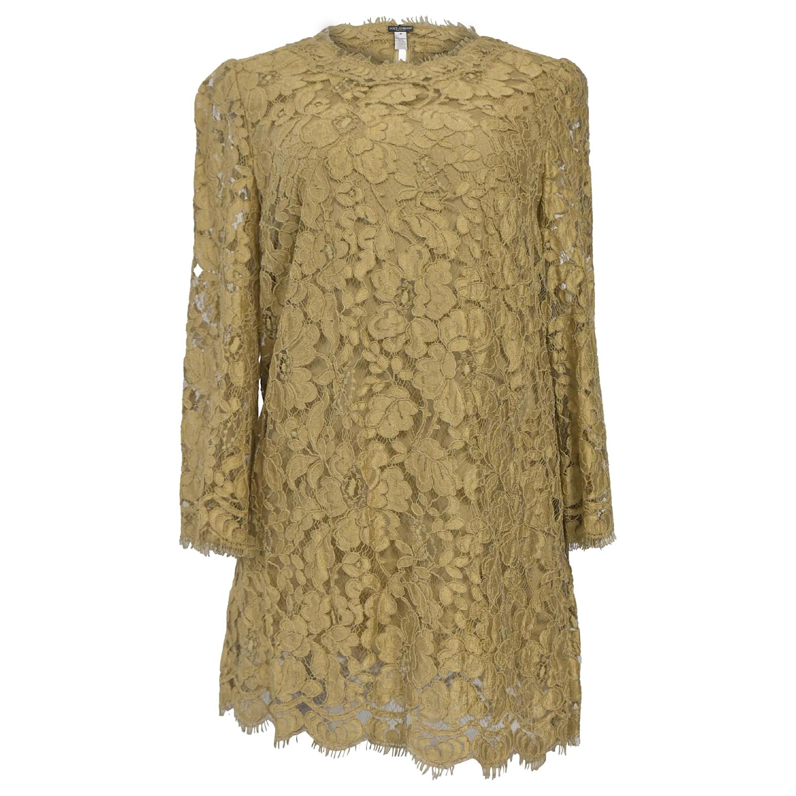 chinese dress ladies Dolce & Gabbana Yellow lace crystal mini Women's dress