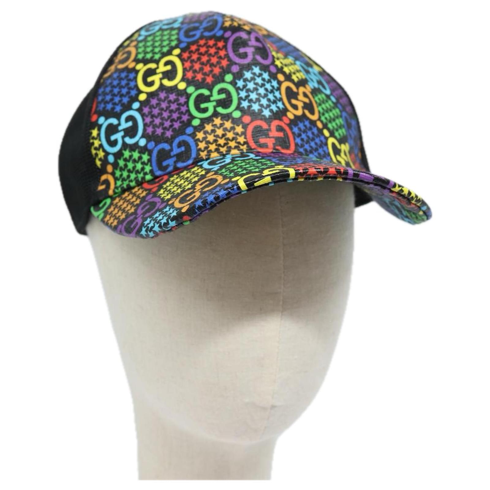GUCCI GG Psychedelic Cap M Multicolor 517074 Auth 77725