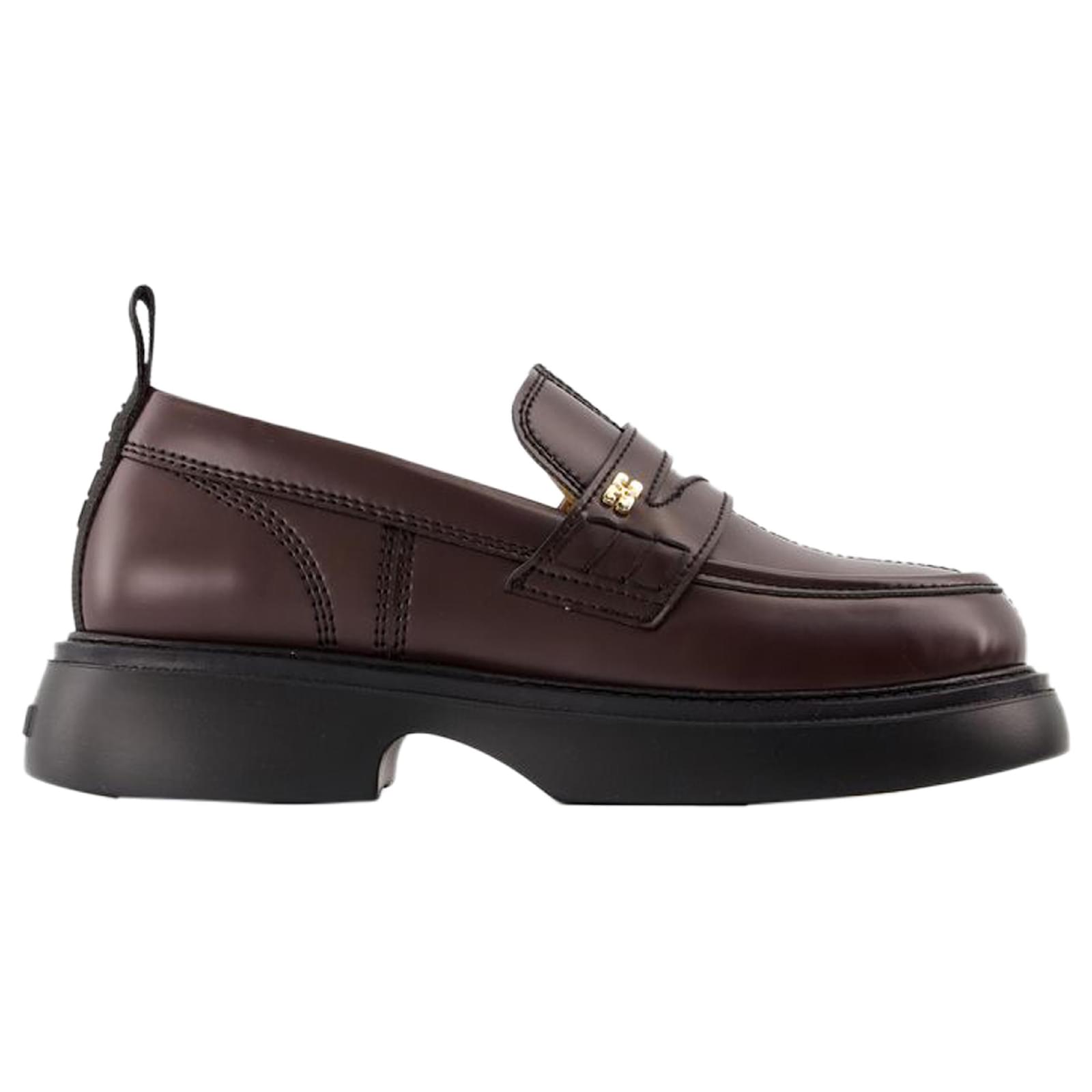 Everyday Loafers - Ganni - Synthetic Leather - Melting Chocolate Brown  Leatherette ref.JC1445359 (Sold)