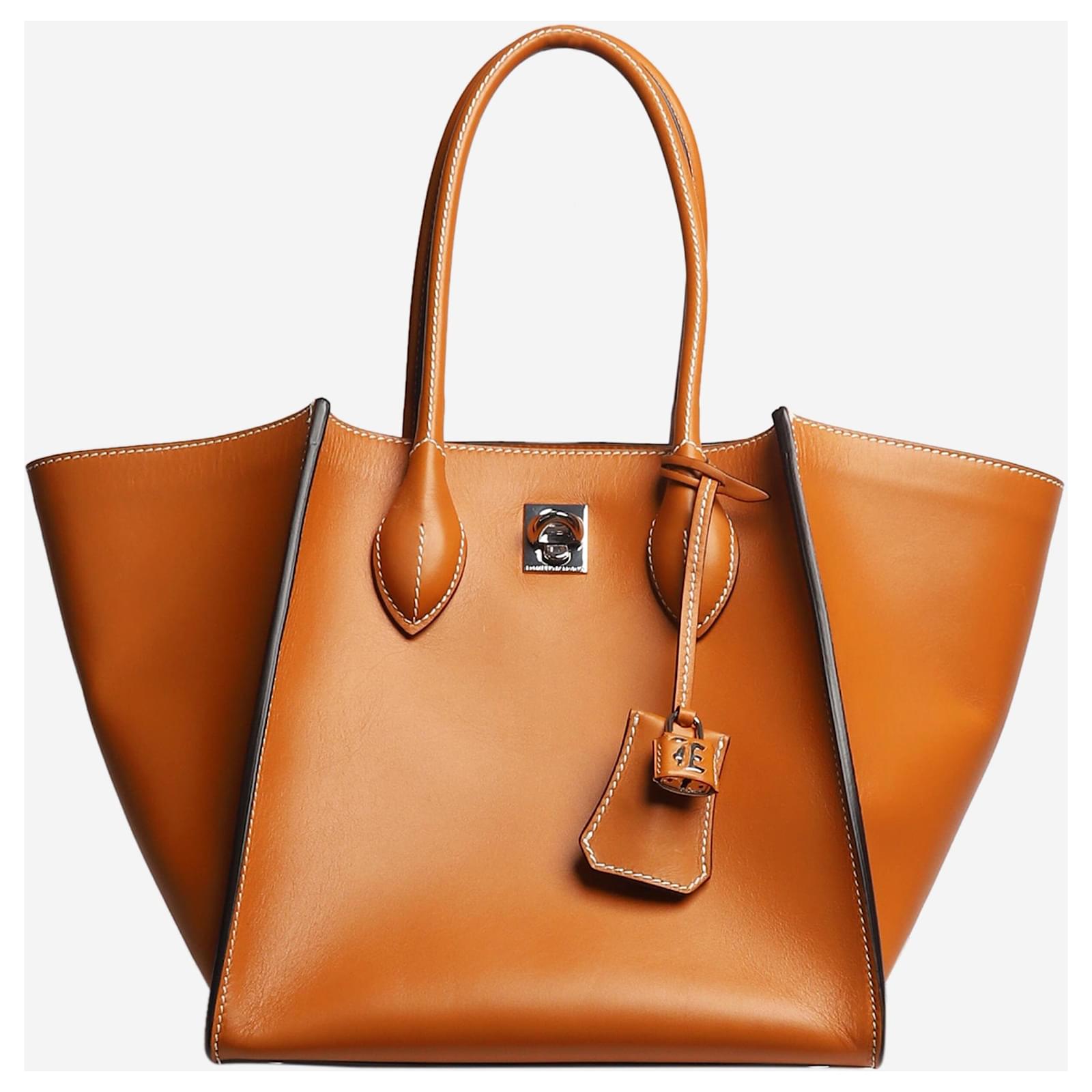 Ermanno Scervino Tan Maggie leather top handle bag Brown ref