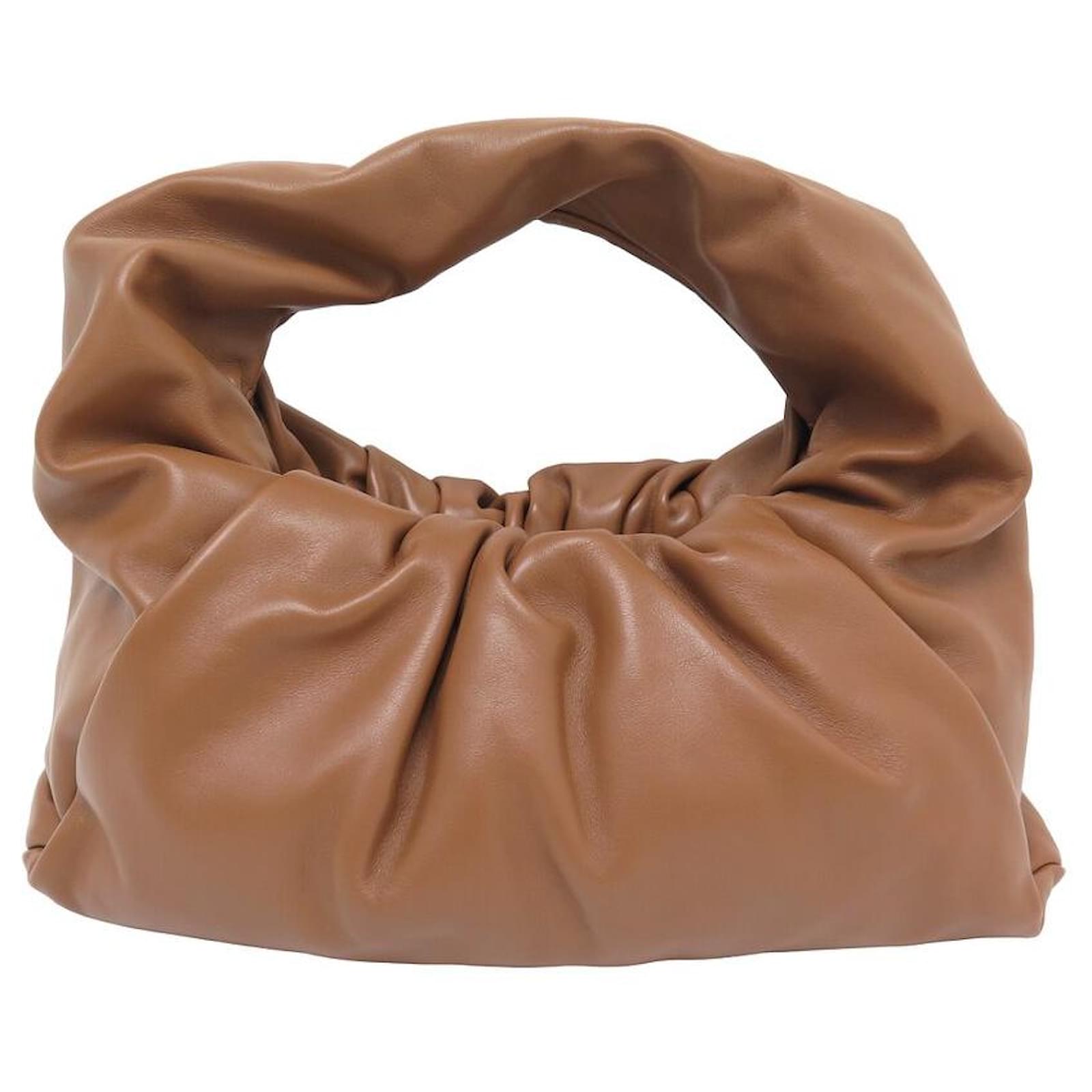 NINE BAGS Bottega Veneta The Shoulder Pouch Camel Leather NEW HAND