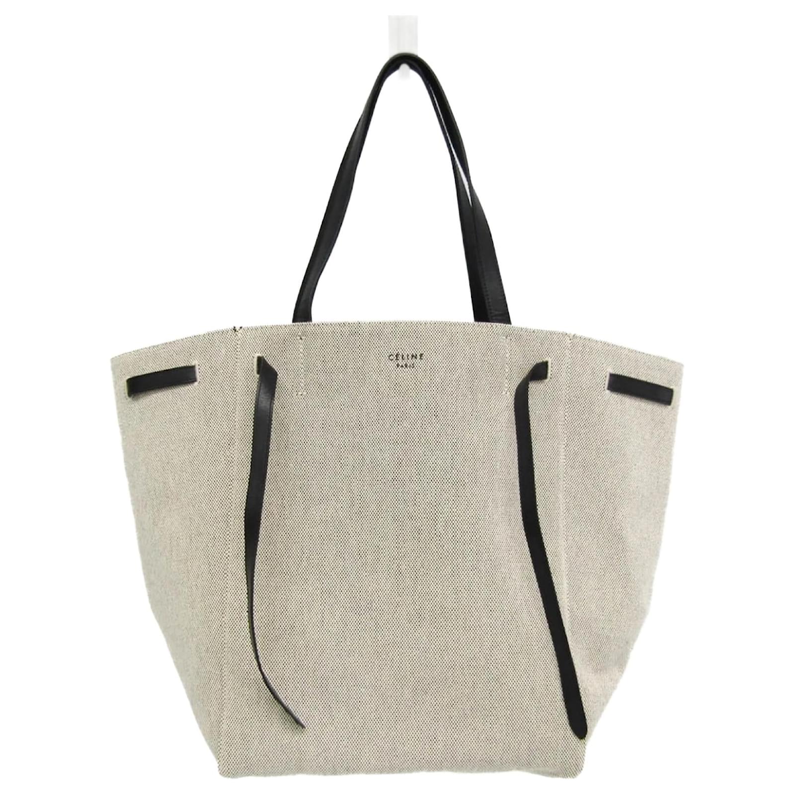 Céline Sac cabas Phantom en cuir et toile pour femmes Celine Noir - Main Image