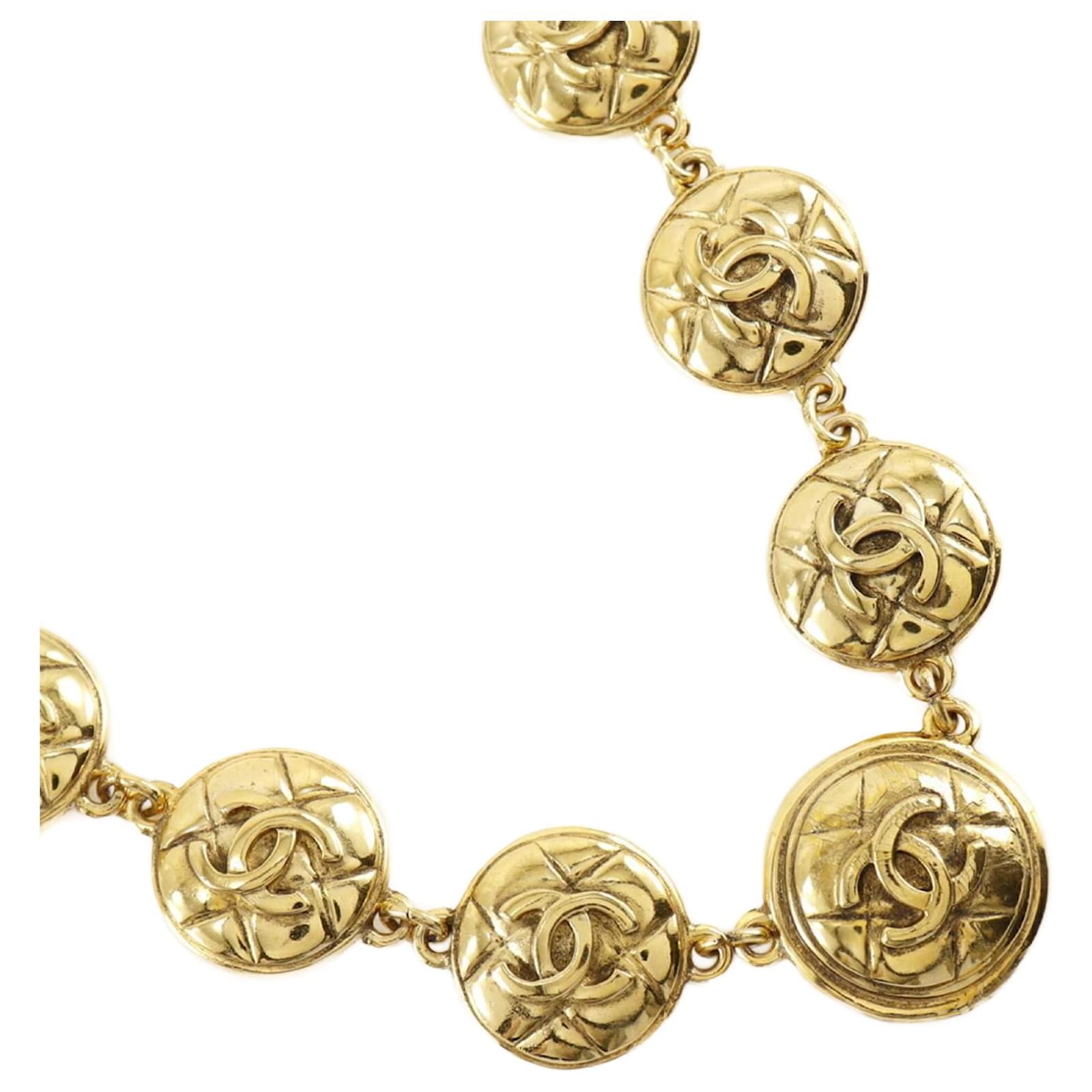 Timeless Chanel Coco Mark Gold Plated Necklace for Women Gold